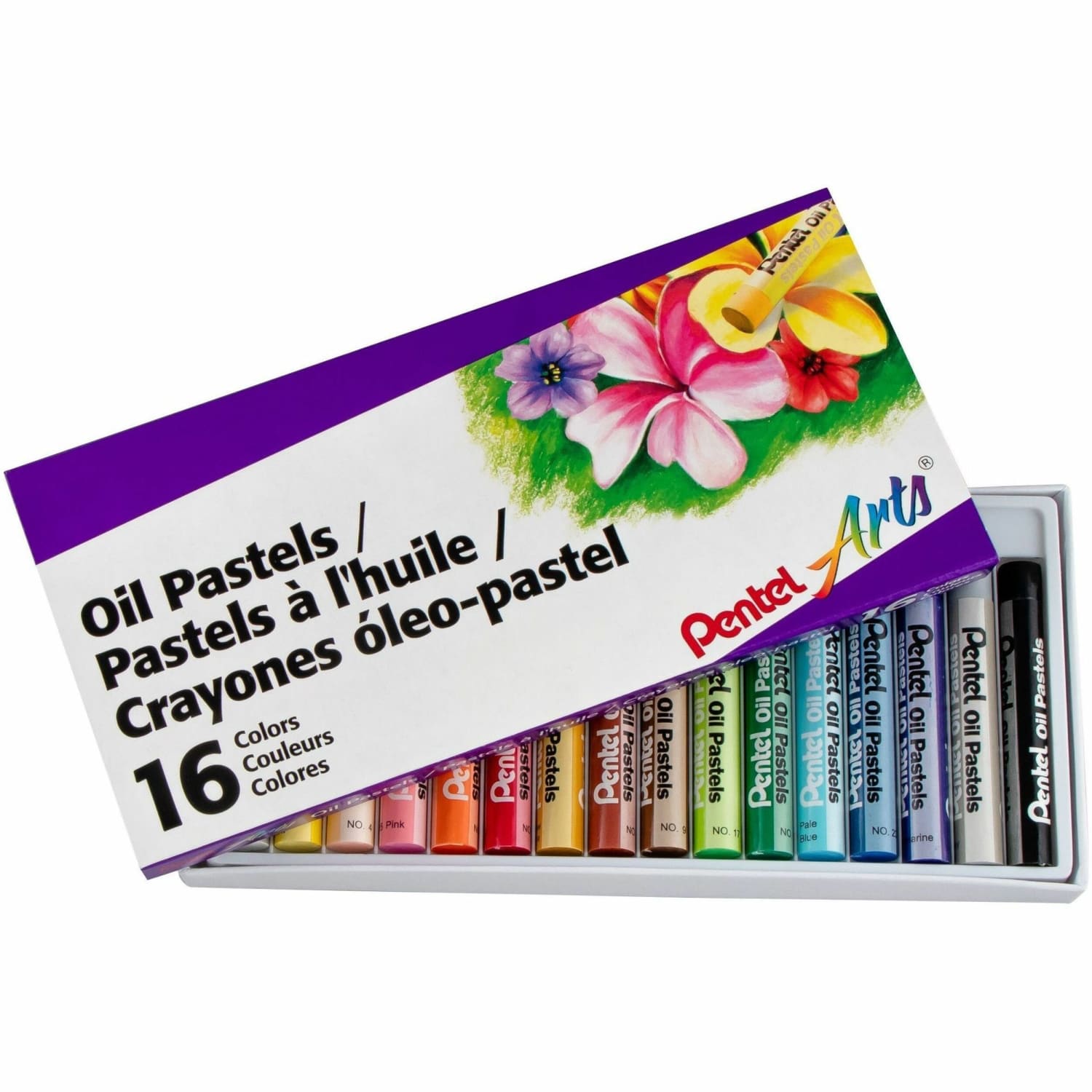 Pentel Arts Oil Pastels, Assorted Colors, Pack Of 16 - Image 3