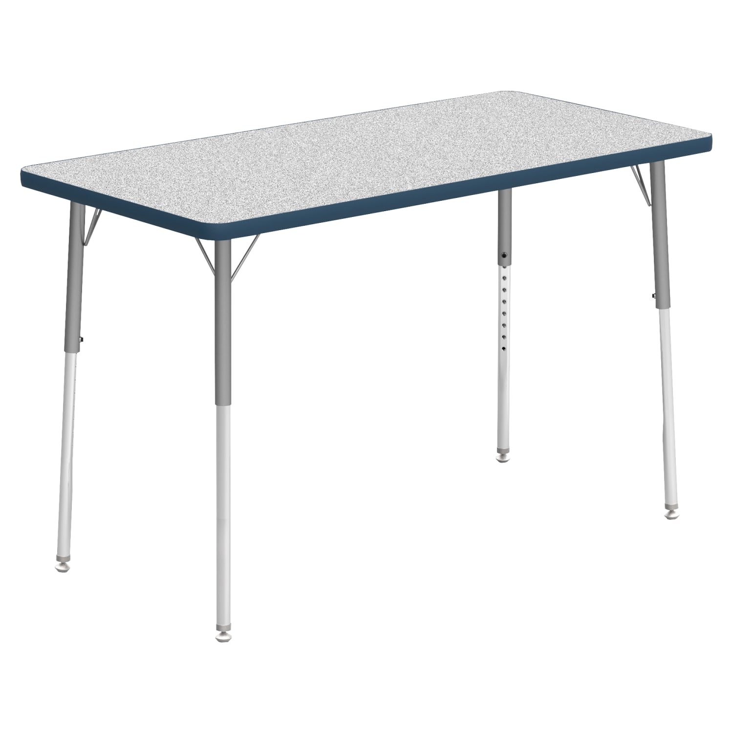 Lorell Classroom Rectangular Activity Table Top, 48inW x 24inD, Gray Nebula/Navy - Image 3