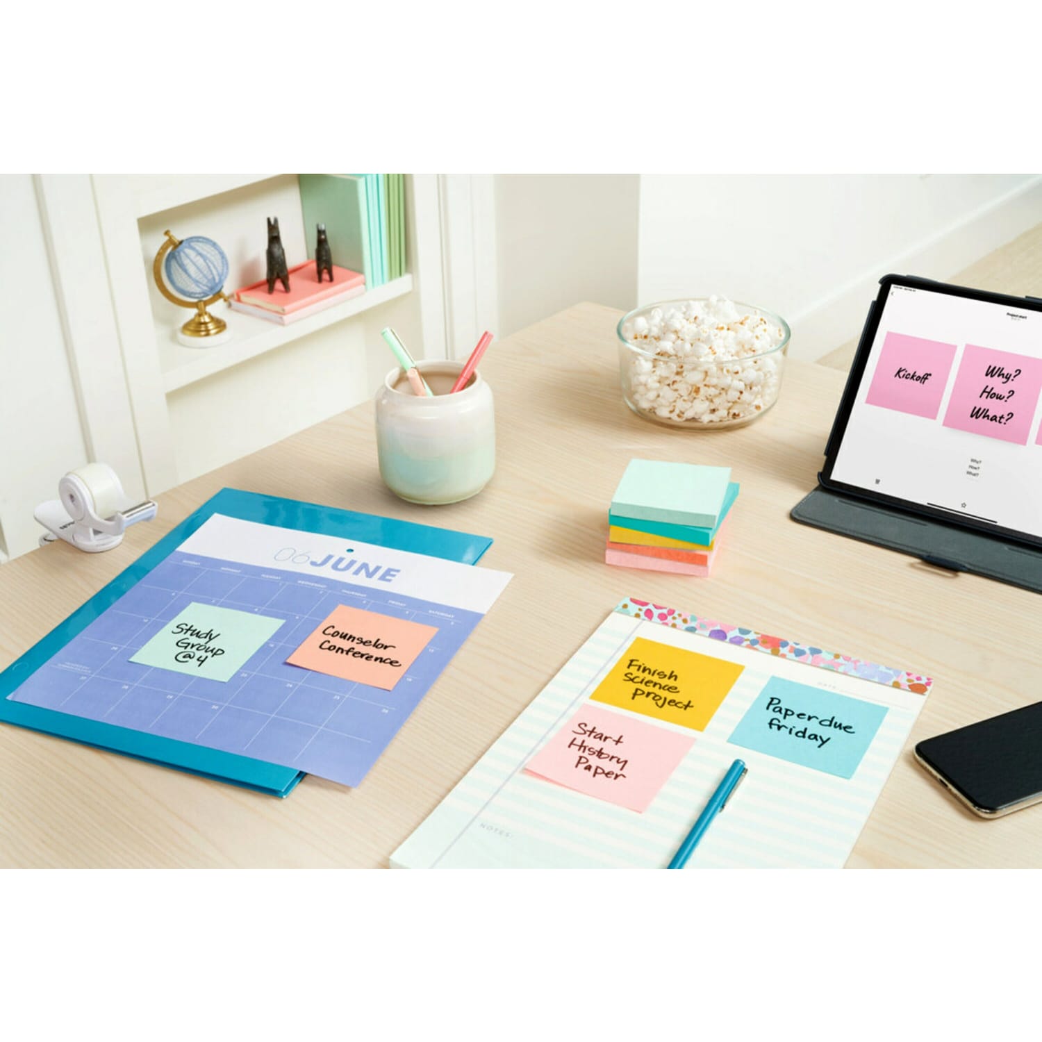 Post-it Dispenser Notes, 1800 Total Notes, Pack Of 18 Pads, 3in x 3in, Beachside Cafe, 100 Notes Per Pad - Image 4