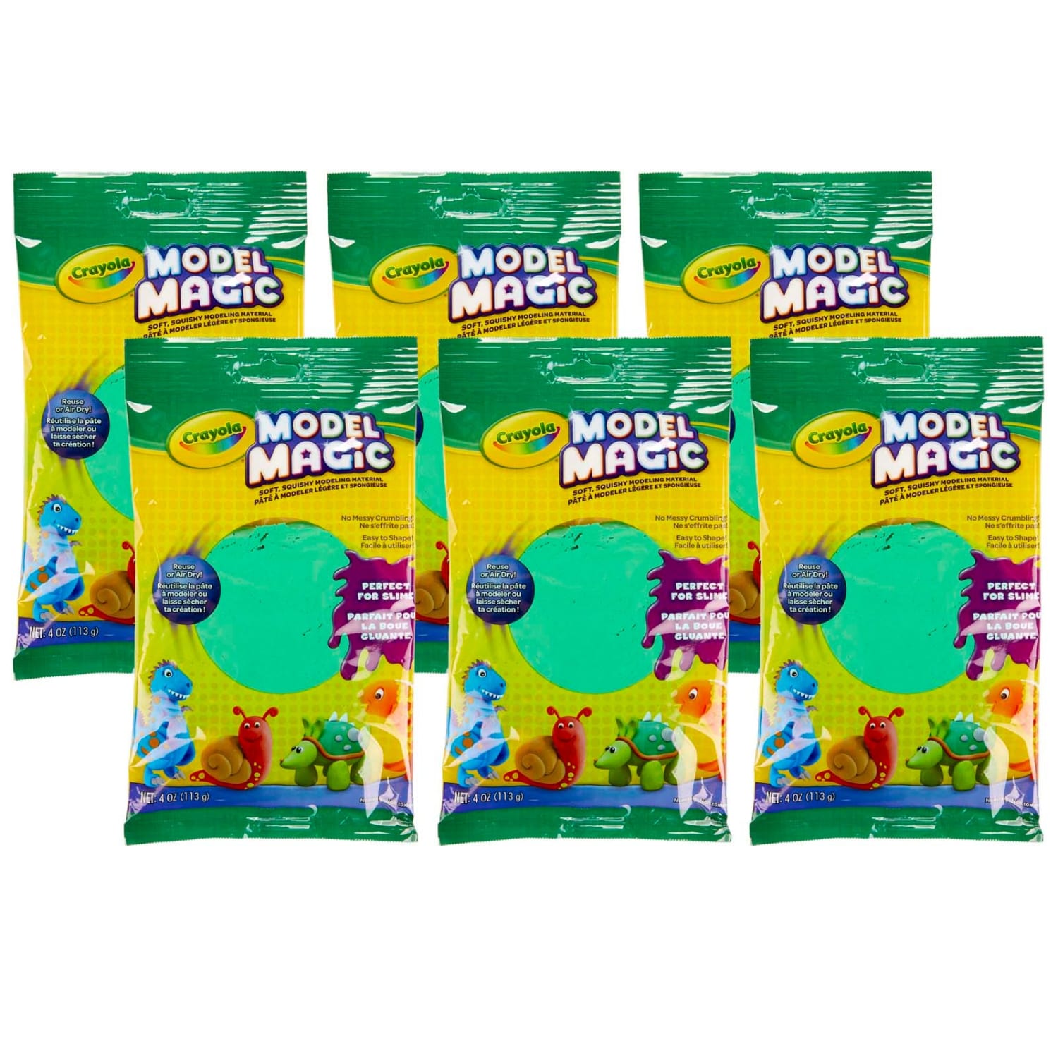 Crayola Model Magic Modeling Compound, 4 oz., Green, Set Of 6 Packs