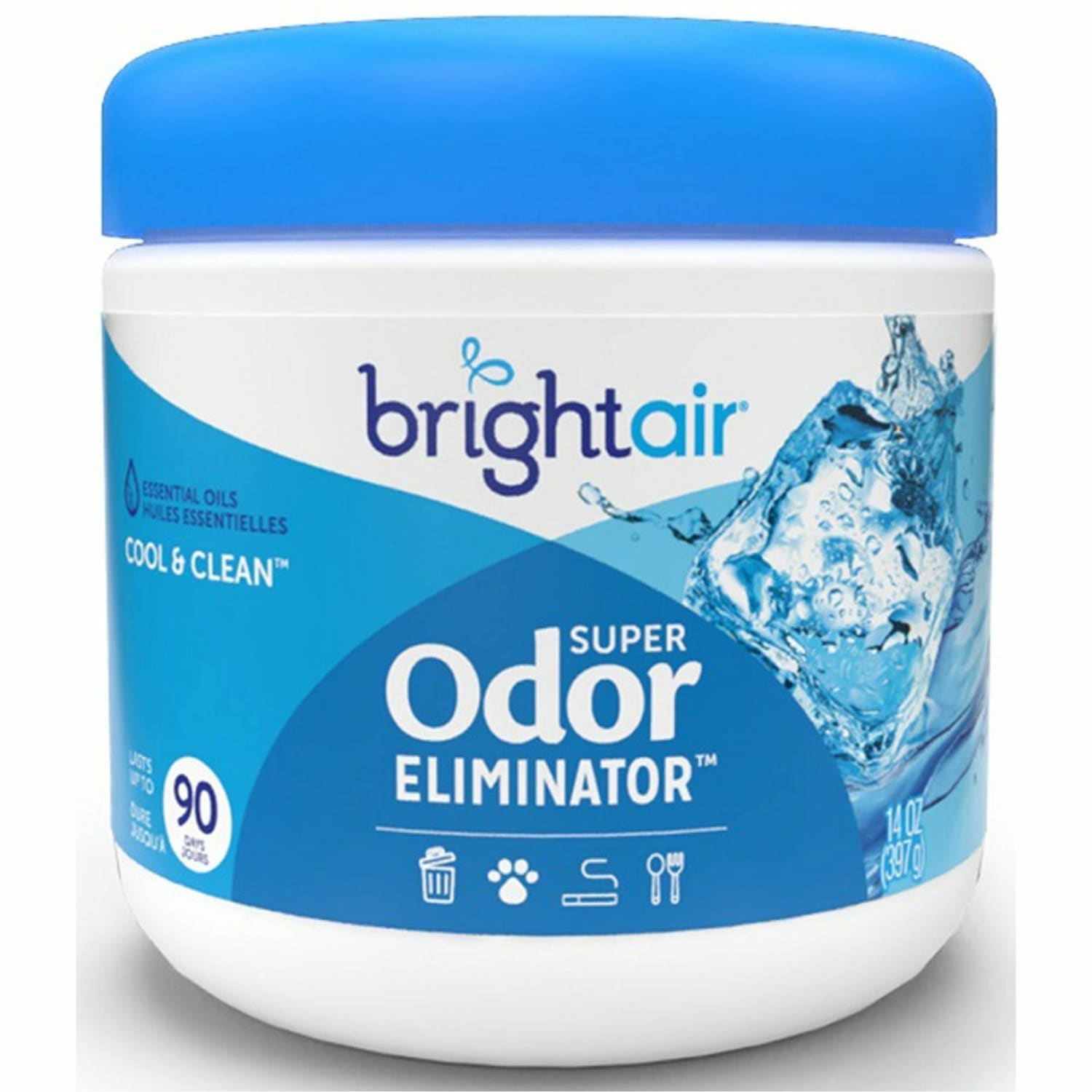 Bright Air Super Odor Eliminator Air Freshener - Gel - 450 ft≥ - 14 fl oz (0.4 quart) - Cool, Clean - 60 Day - 6 / Carton - Image 3