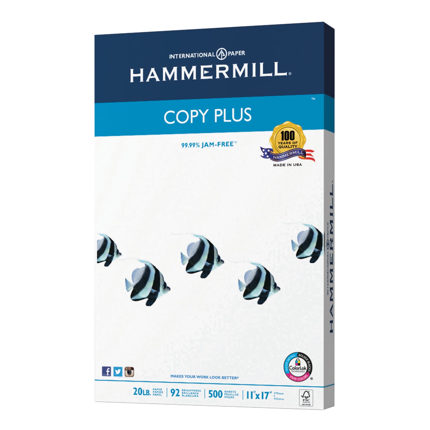 Hammermill Tidal Multi-Use Printer & Copy Paper, 1 Ream, White, Ledger (11in x 17in), 500 Sheets Per Ream, 20 Lb, 92 Brightness - Image 3