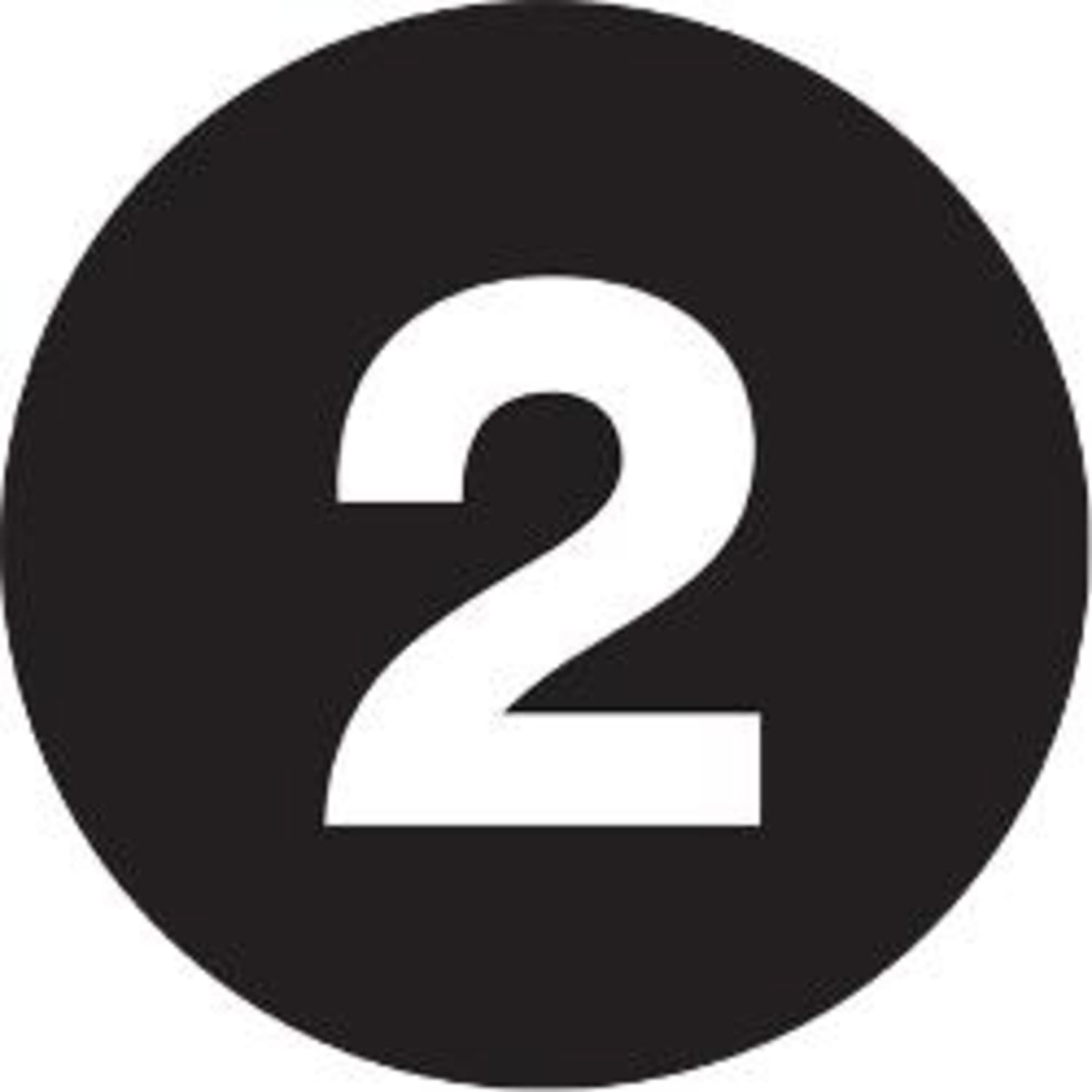 Tape Logic Black - " Number Labels 2in, DL6770, Roll of 500