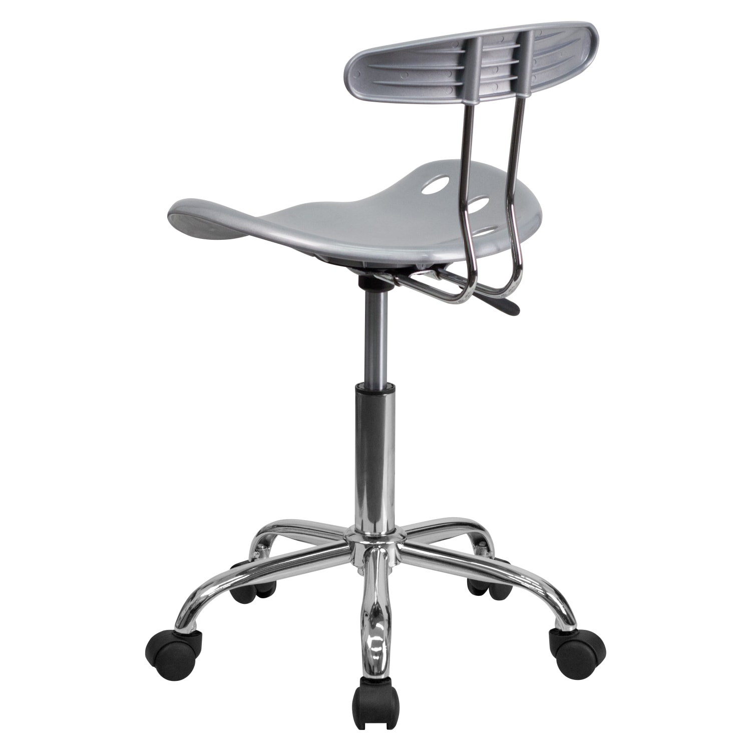 Flash Furniture Vibrant Low-Back Task Chair With Tractor Seat, Silver/Chrome - Image 8