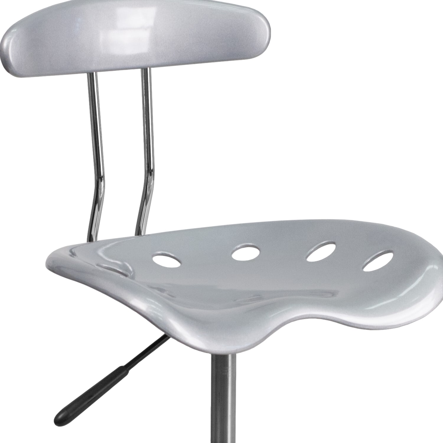 Flash Furniture Vibrant Low-Back Task Chair With Tractor Seat, Silver/Chrome - Image 9
