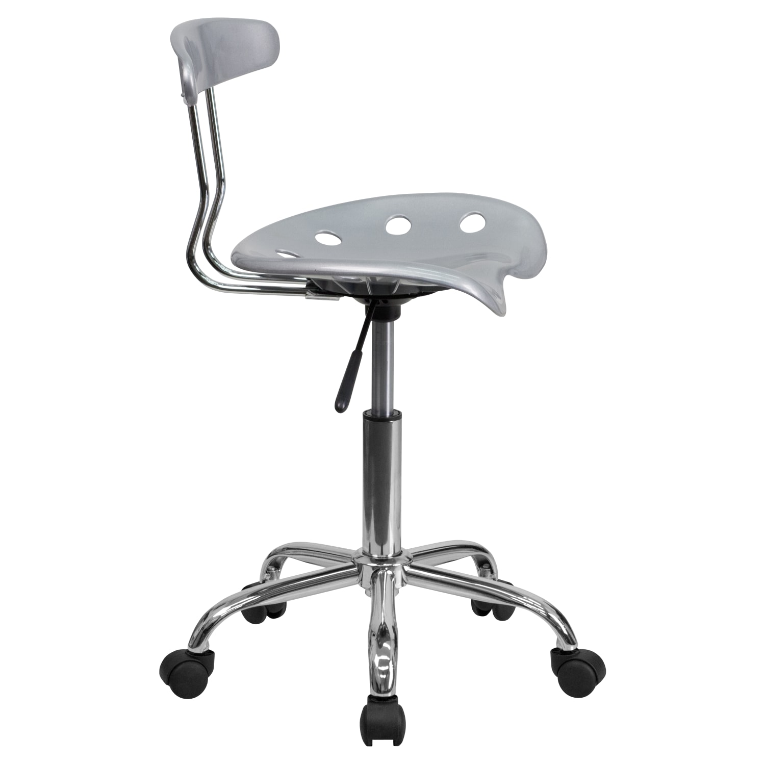 Flash Furniture Vibrant Low-Back Task Chair With Tractor Seat, Silver/Chrome - Image 10