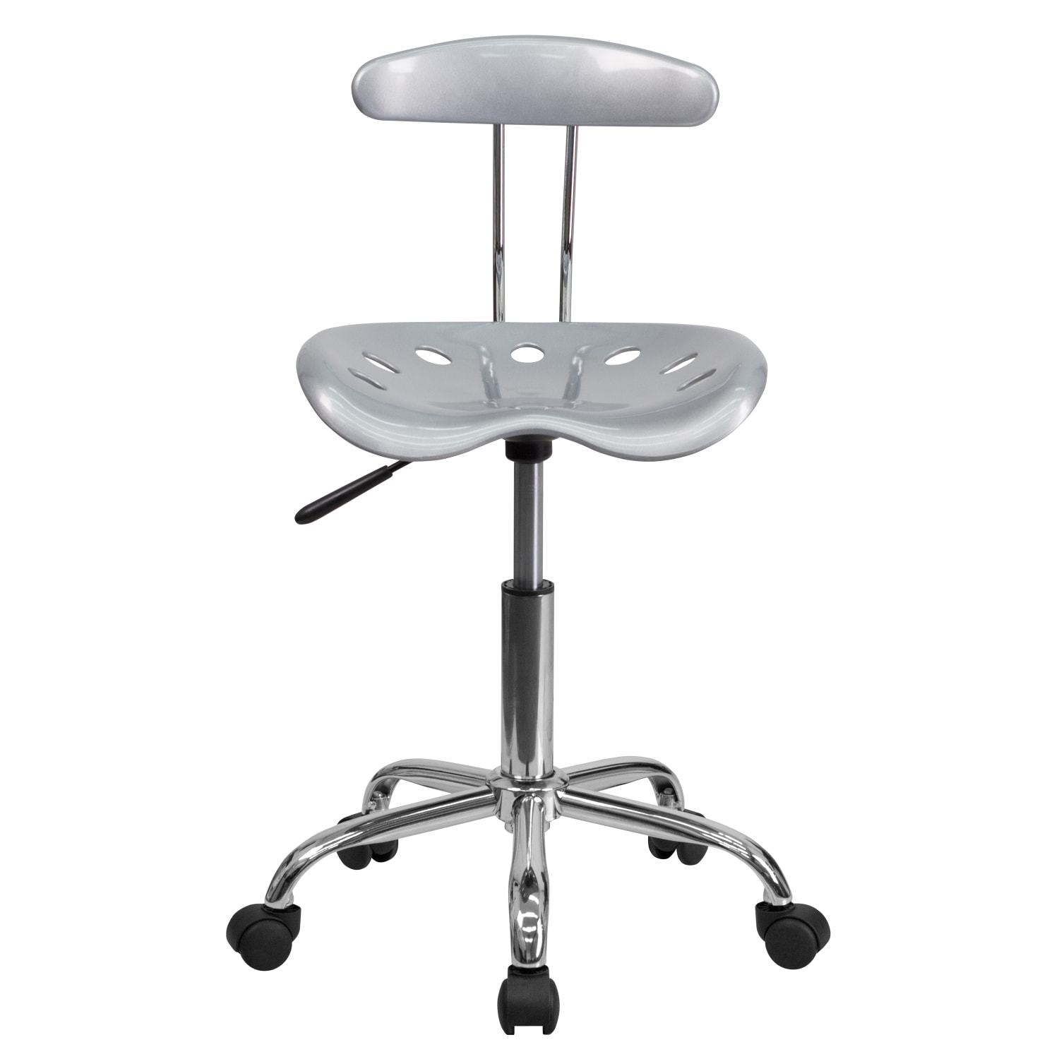 Flash Furniture Vibrant Low-Back Task Chair With Tractor Seat, Silver/Chrome - Image 11