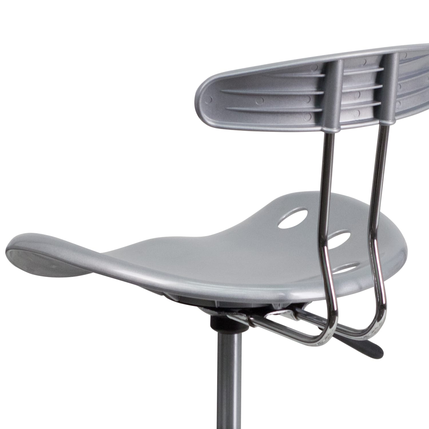 Flash Furniture Vibrant Low-Back Task Chair With Tractor Seat, Silver/Chrome - Image 12