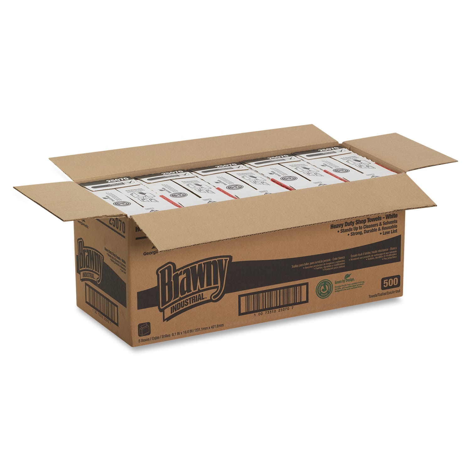 Brawny Professional H700 Disposable Cleaning Towels by GP Pro in Tall Box - 9.10in x 16.50in - White - 100 Quantity Per Box - 500 / Carton - Image 3