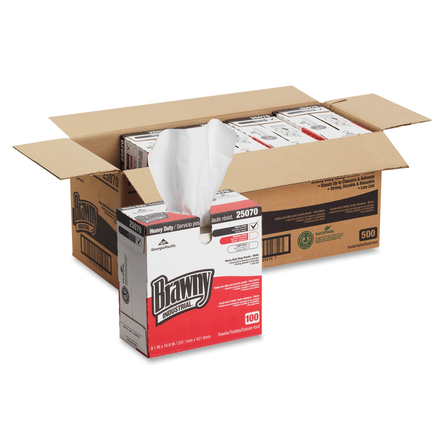 Brawny Professional H700 Disposable Cleaning Towels by GP Pro in Tall Box - 9.10in x 16.50in - White - 100 Quantity Per Box - 500 / Carton - Image 4