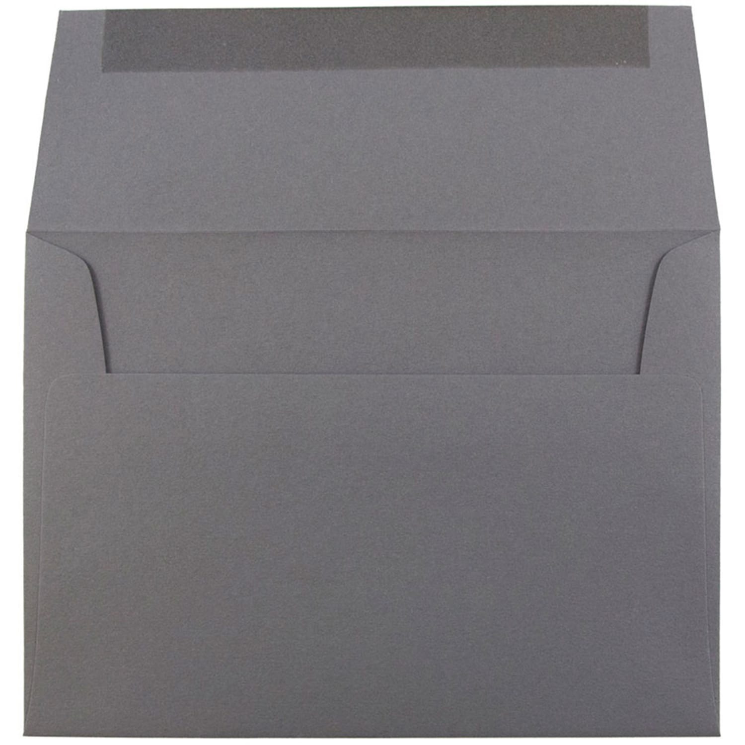 JAM Paper Booklet Invitation Envelopes, A6, Gummed Seal, Dark Gray, Pack Of 25 - Image 3