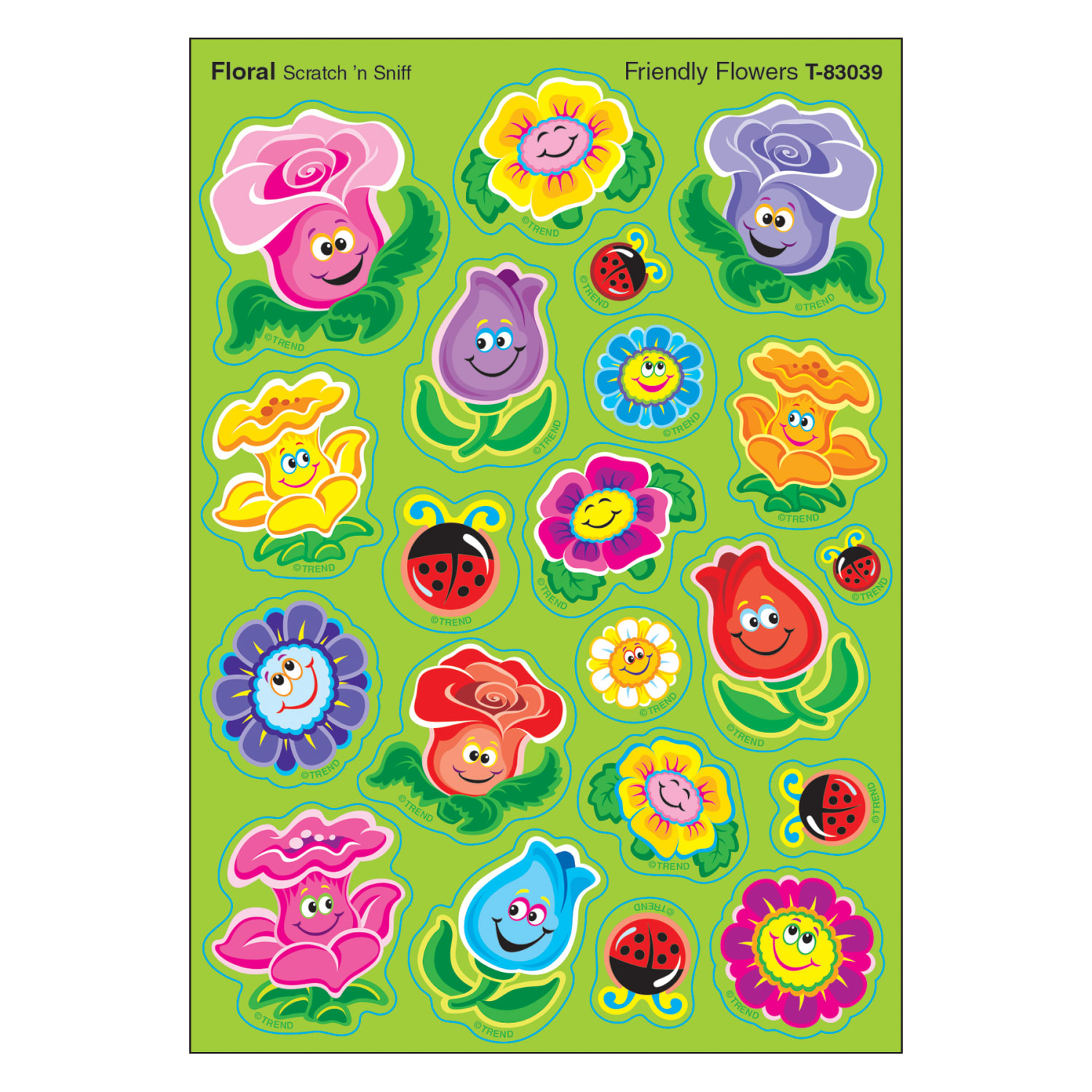 Trend Stinky Stickers, Friendly Flowers/Floral, 84 Stickers Per Pack, Set Of 6 Packs - Image 3