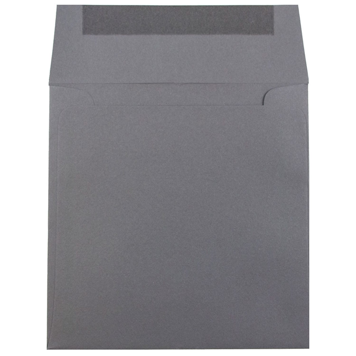 JAM Paper Color Square Invitation Envelopes, 6in x 6in, Gummed Seal, Dark Gray, Pack Of 25 - Image 3