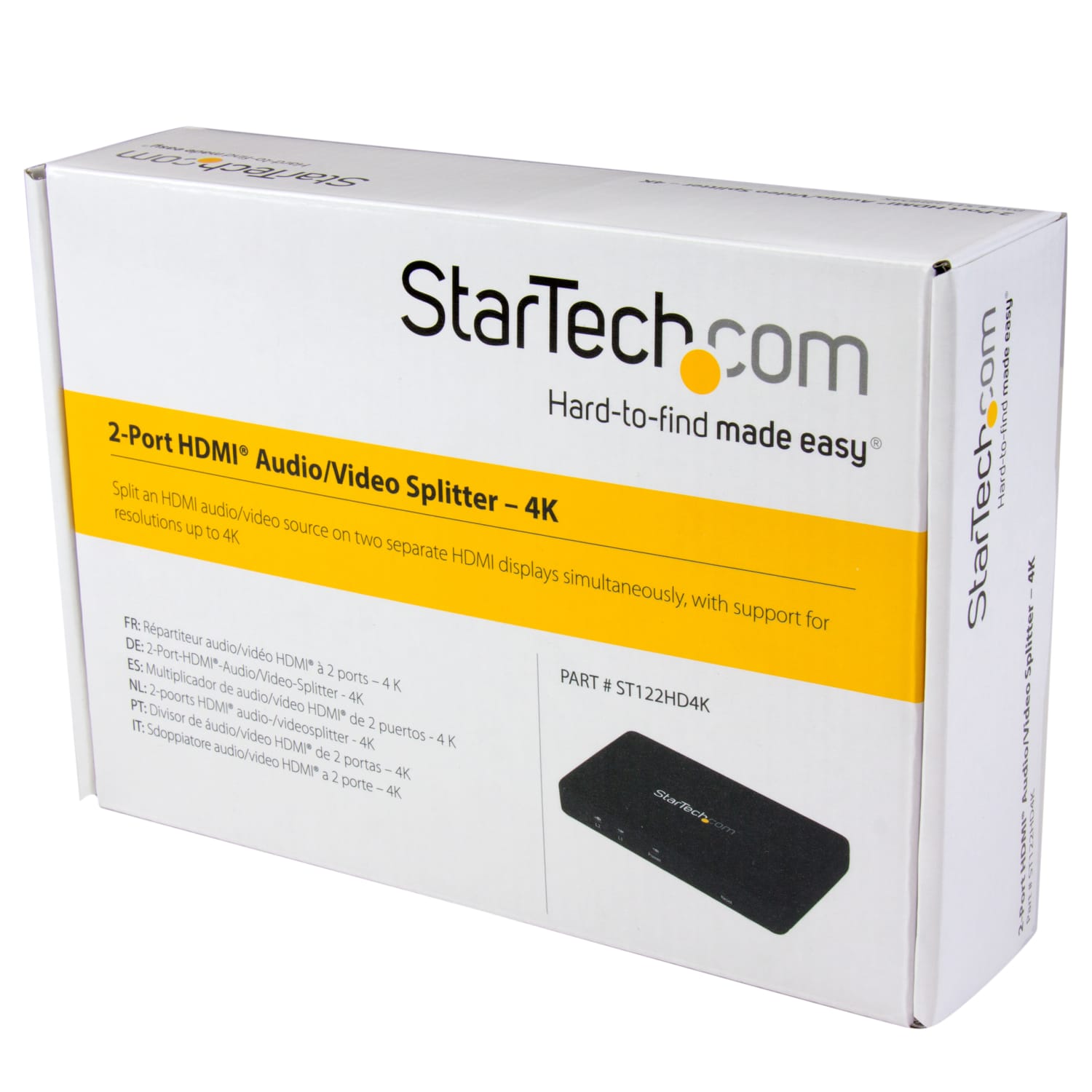 StarTech.com HDMI Splitter 1 In 2 Out - 4k 30Hz - 2 Port - Aluminum - HDMI Multi Port - HDMI Audio Splitter - Displays the same image w/ sound on 2 screens - Splits an HDMI video signal up to dual HD/ 4K 30Hz - Image 5