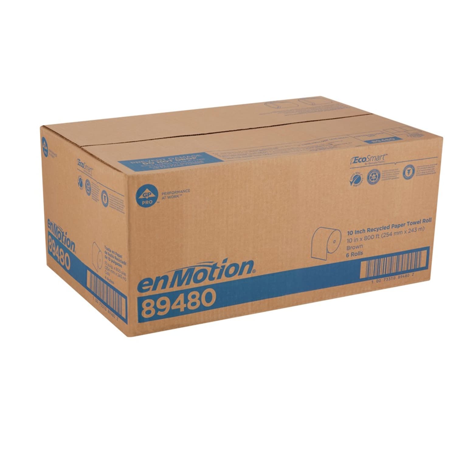 enMotion 10in Paper Towel Rolls, 1-Ply, 10inx 800ft, 100% Recycled Fiber, Brown, 800 ft Per Roll, 6 Rolls Per Case - Image 4