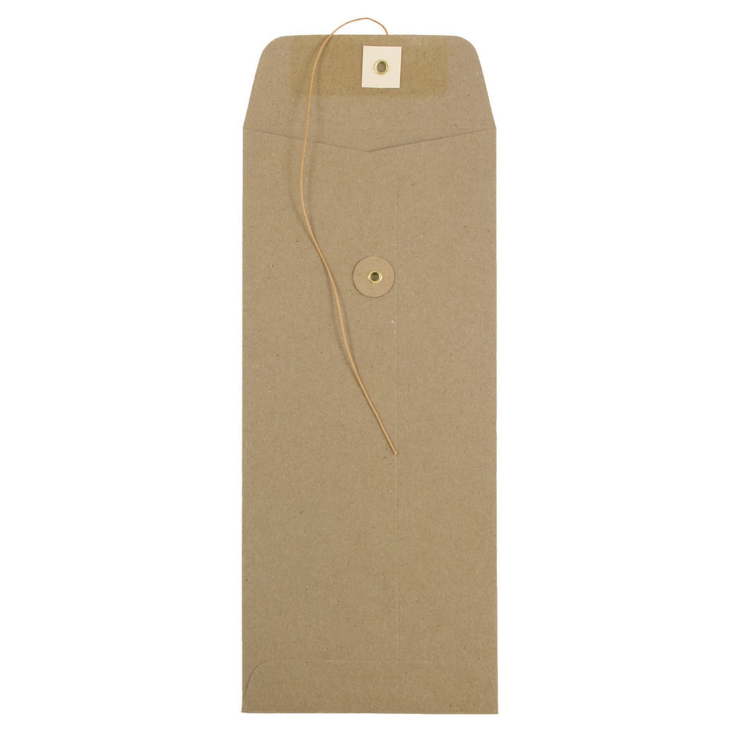 JAM Paper Policy #10 Envelopes, Button & String Closure, 100% Recycled, Brown, Pack Of 25 - Image 3