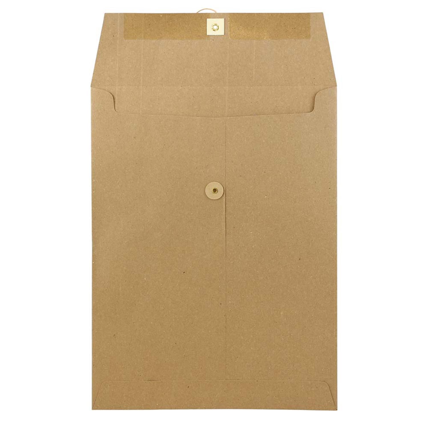 JAM Paper Open-End 9in x 12in Manila Catalog Envelopes, Button & String Closure, 100% Recycled, Brown Kraft, Pack Of 25 - Image 3