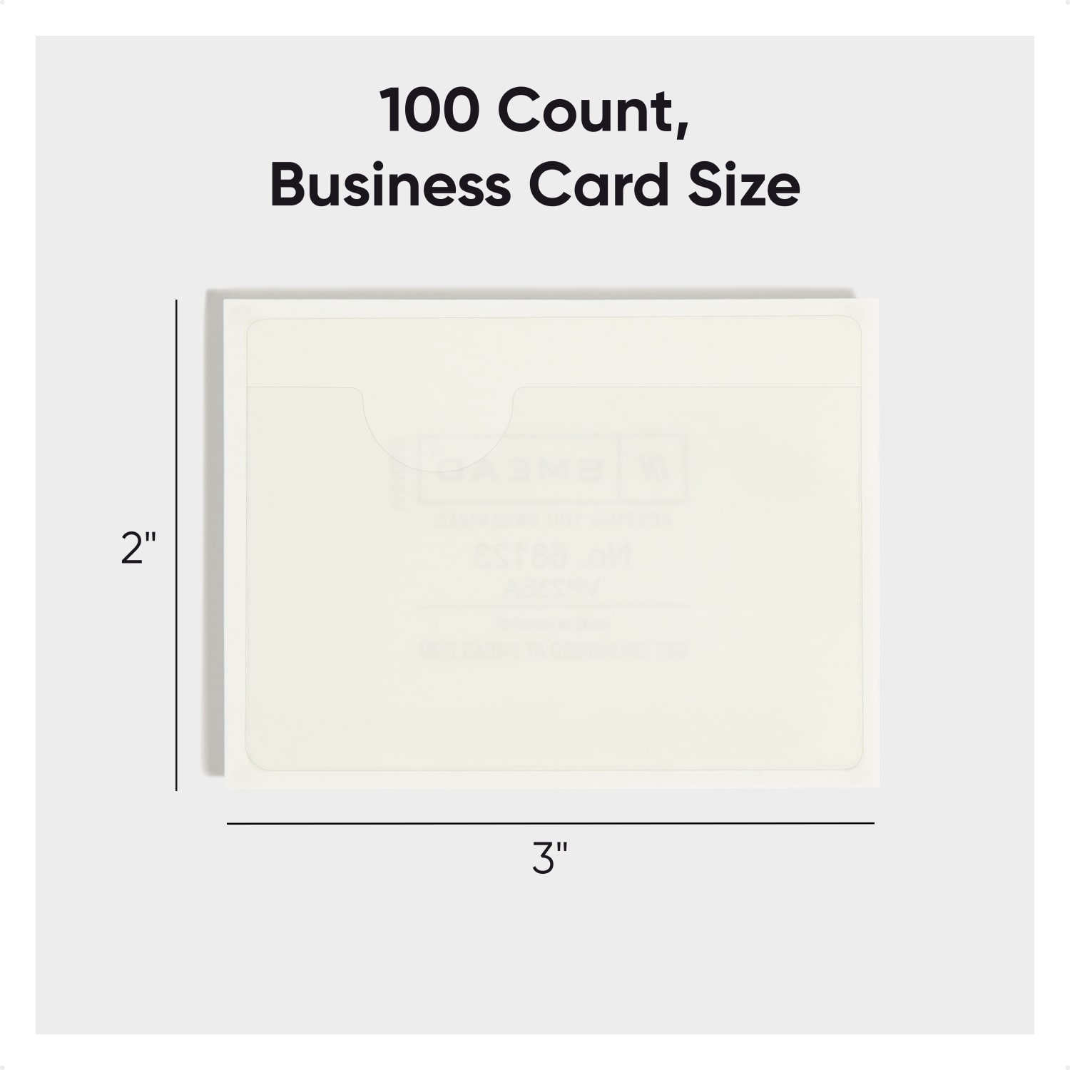 Smead Self-Adhesive Poly Pockets, 3in x 4-1/16in, Clear, Business Card Size, Box Of 100 - Image 5