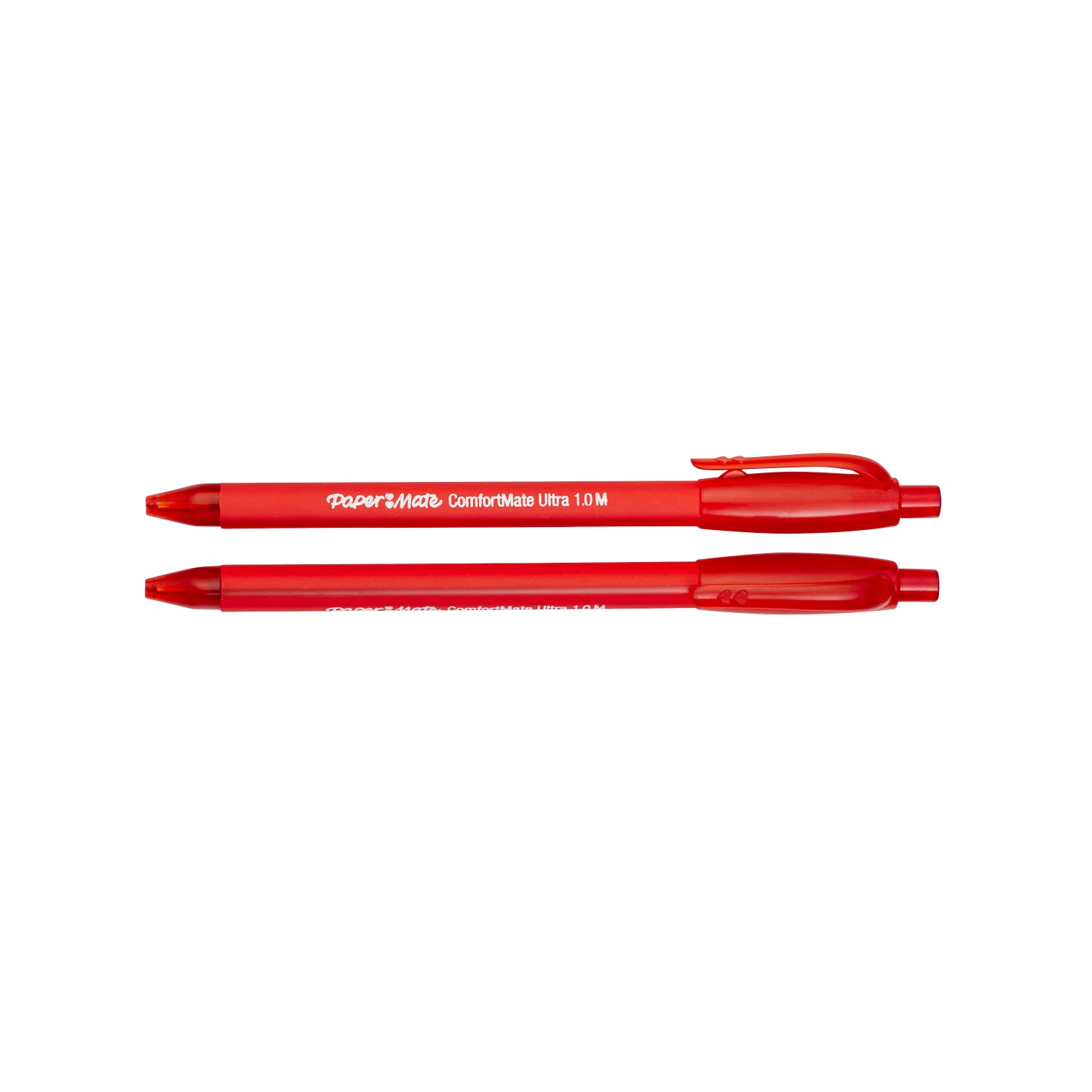 Paper Mate Comfortmate Ultra Retractable Ballpoint Pens, Medium Point, 1.0 mm, Red Barrel, Red Ink, Pack Of 12 - Image 3