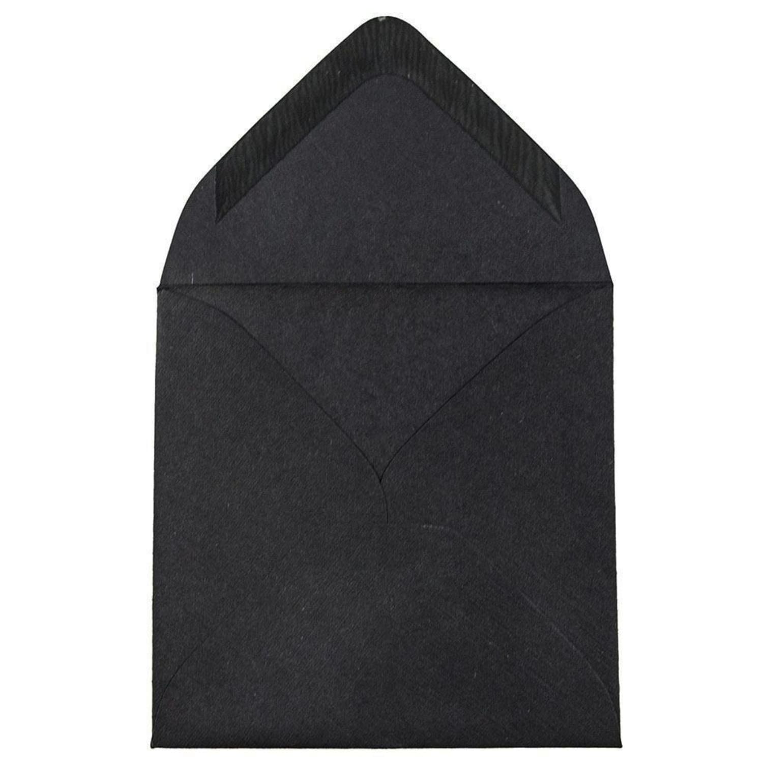 JAM Paper Square Linen Envelopes, 3 1/8in x 3 1/8in, Gummed Seal, 30% Recycled, Black, Pack Of 25 - Image 3