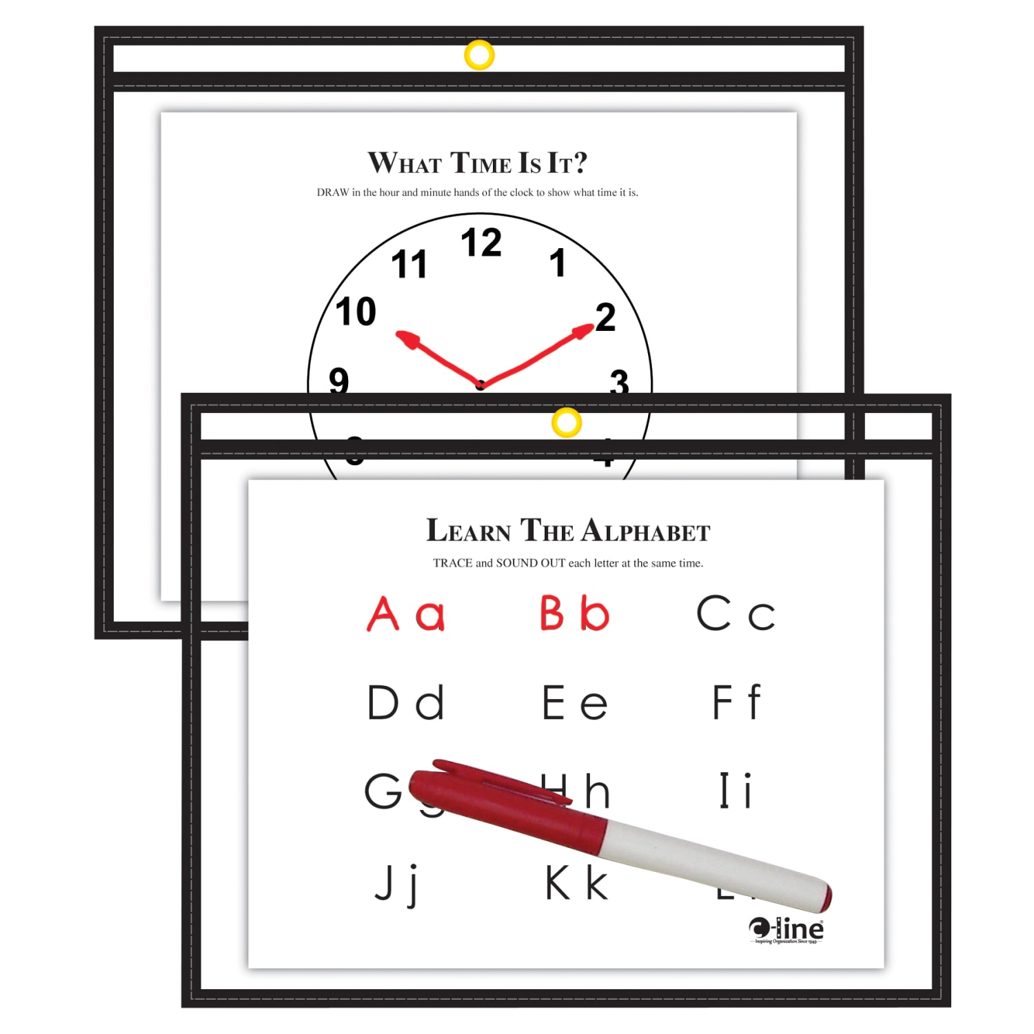 C-Line Reusable Dry-Erase Pockets, 9in x 12in, Clear/Black, Pack Of 30 Pockets - Image 4
