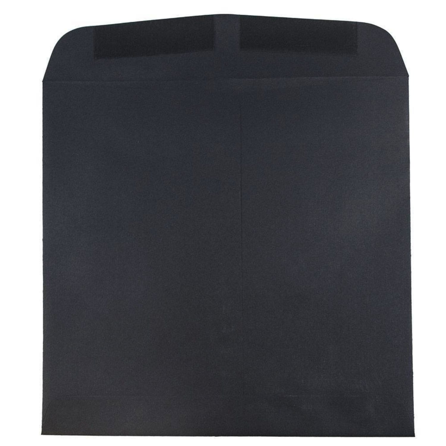 JAM Paper Square Linen Envelopes, 9 1/2in x 9 1/2in, Gummed Seal, 30% Recycled, Black, Pack Of 25 - Image 3