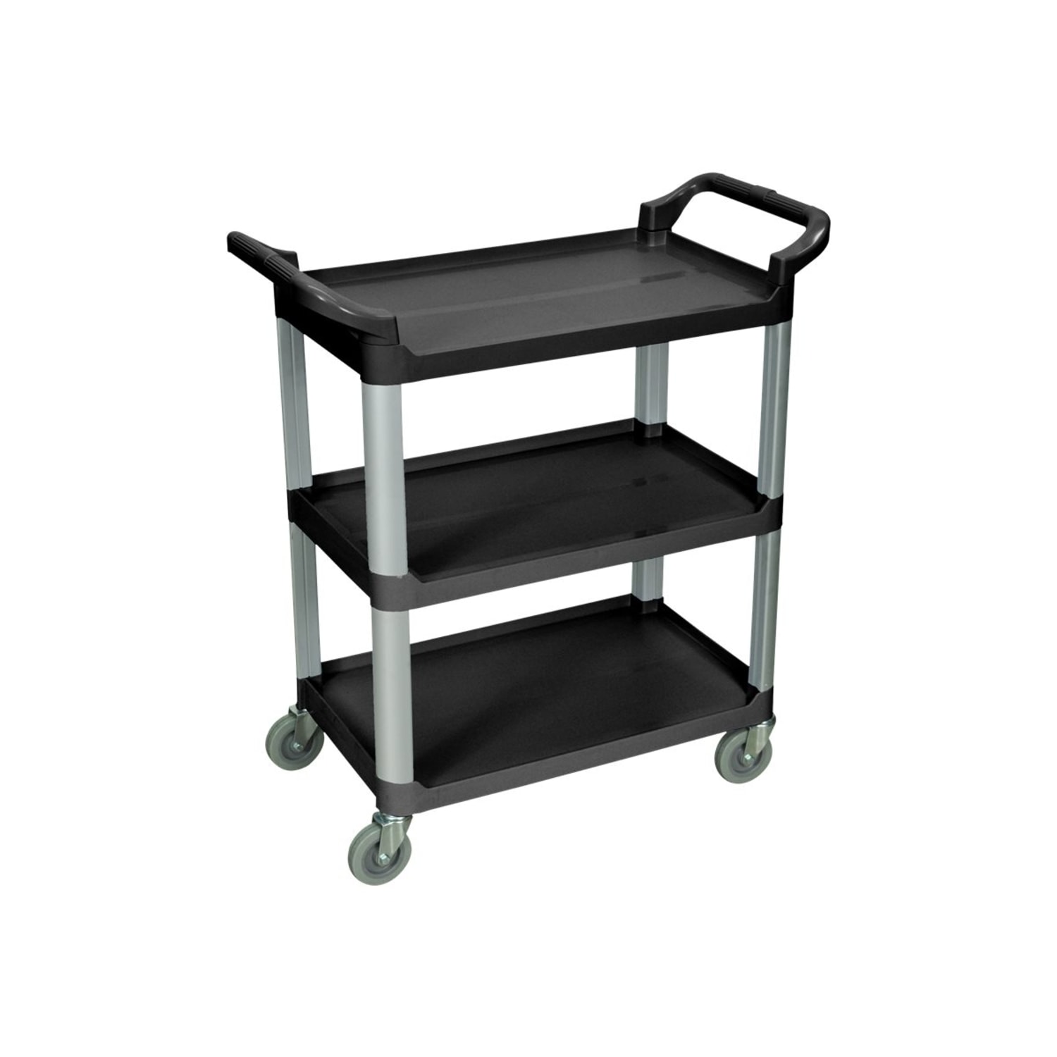 Luxor 3-Shelf Serving Cart, 36 3/4inH x 33 1/2inW x 16 3/4inD, Black - Image 3
