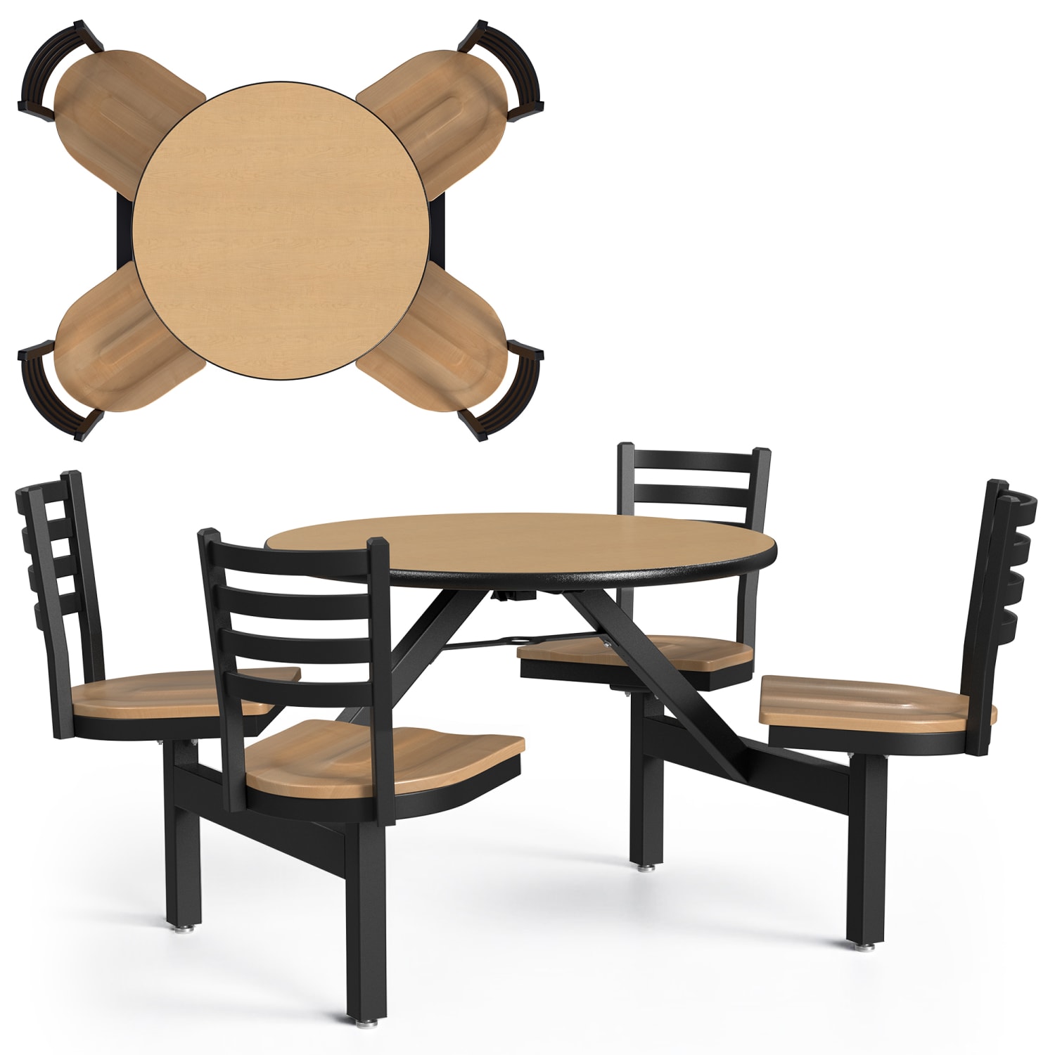 Palmer Hamilton Covey Indoor Cluster Table With 4 Seats, 29in x 54in, Fusion Maple/Natural - Image 3