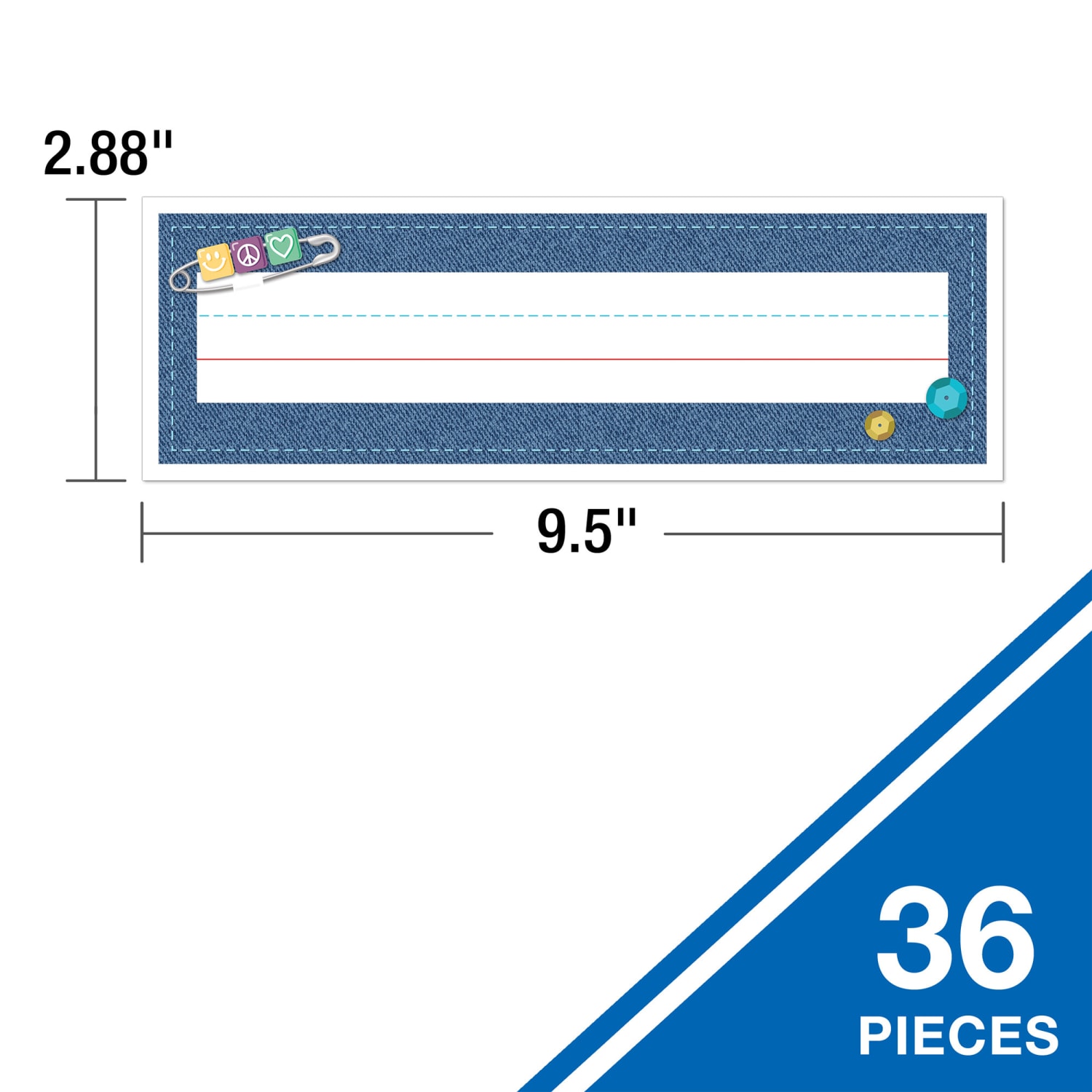 Carson Dellosa Education Name Plates, 9.5in x 2.875in, Crafty and Cool, 36 Per Pack, Set Of 6 Packs - Image 4