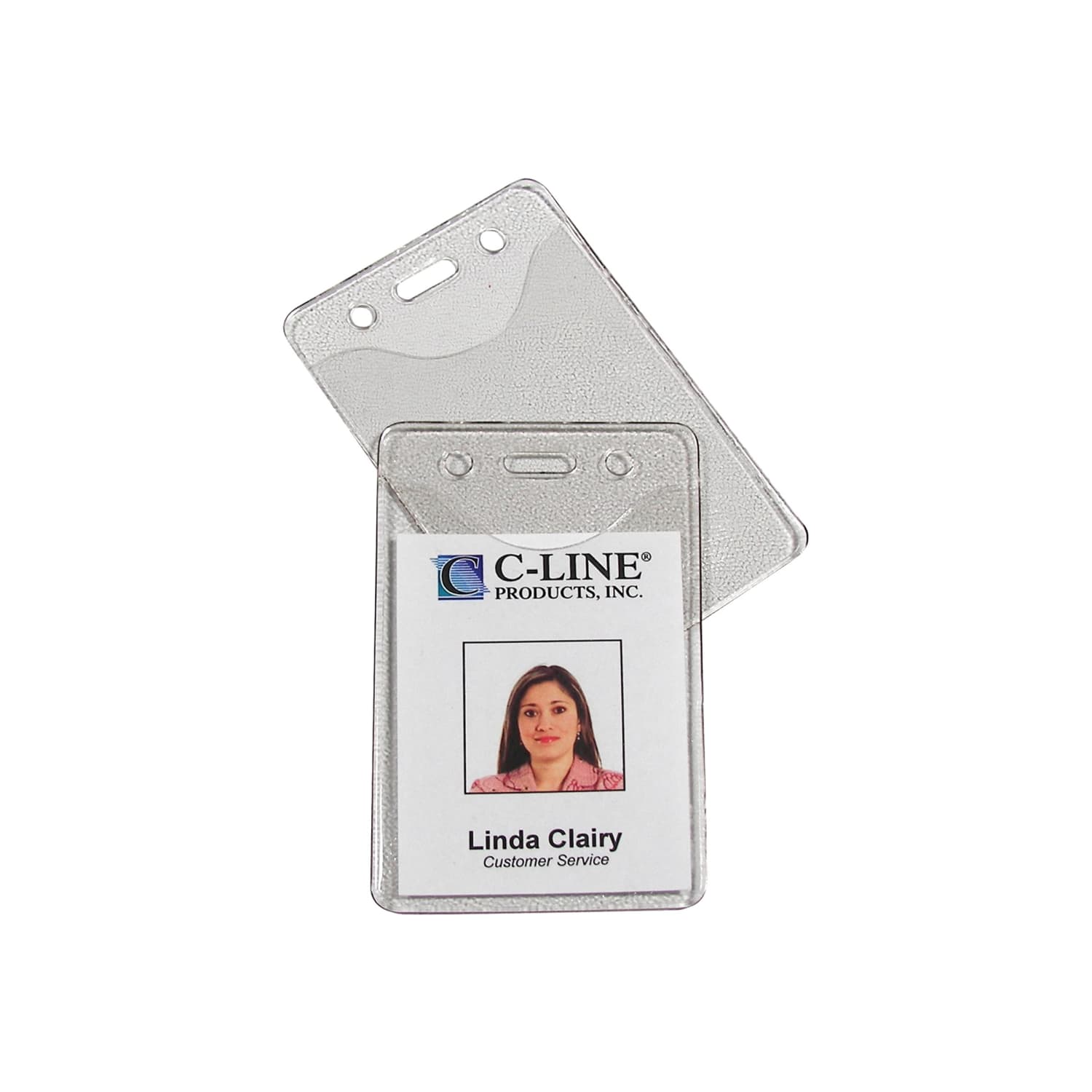 C-Line Vinyl Vertical ID Badge Holders, 2 3/8in x 3 3/8in, Clear, Pack Of 100 - Image 4