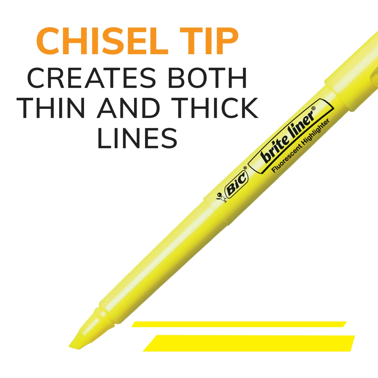 BIC Brite Liner Highlighters, Chisel Tip, Blue, Box Of 12 - Image 3