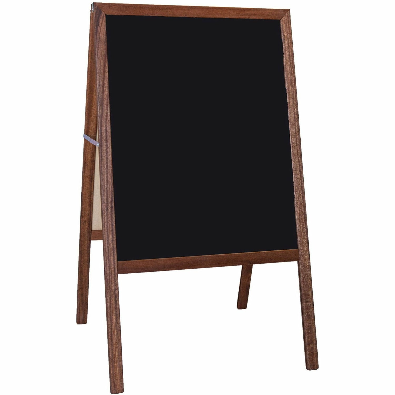 Flipside Stained Black Chalkboard Easel, 42in x 24in, Brown Wood Frame