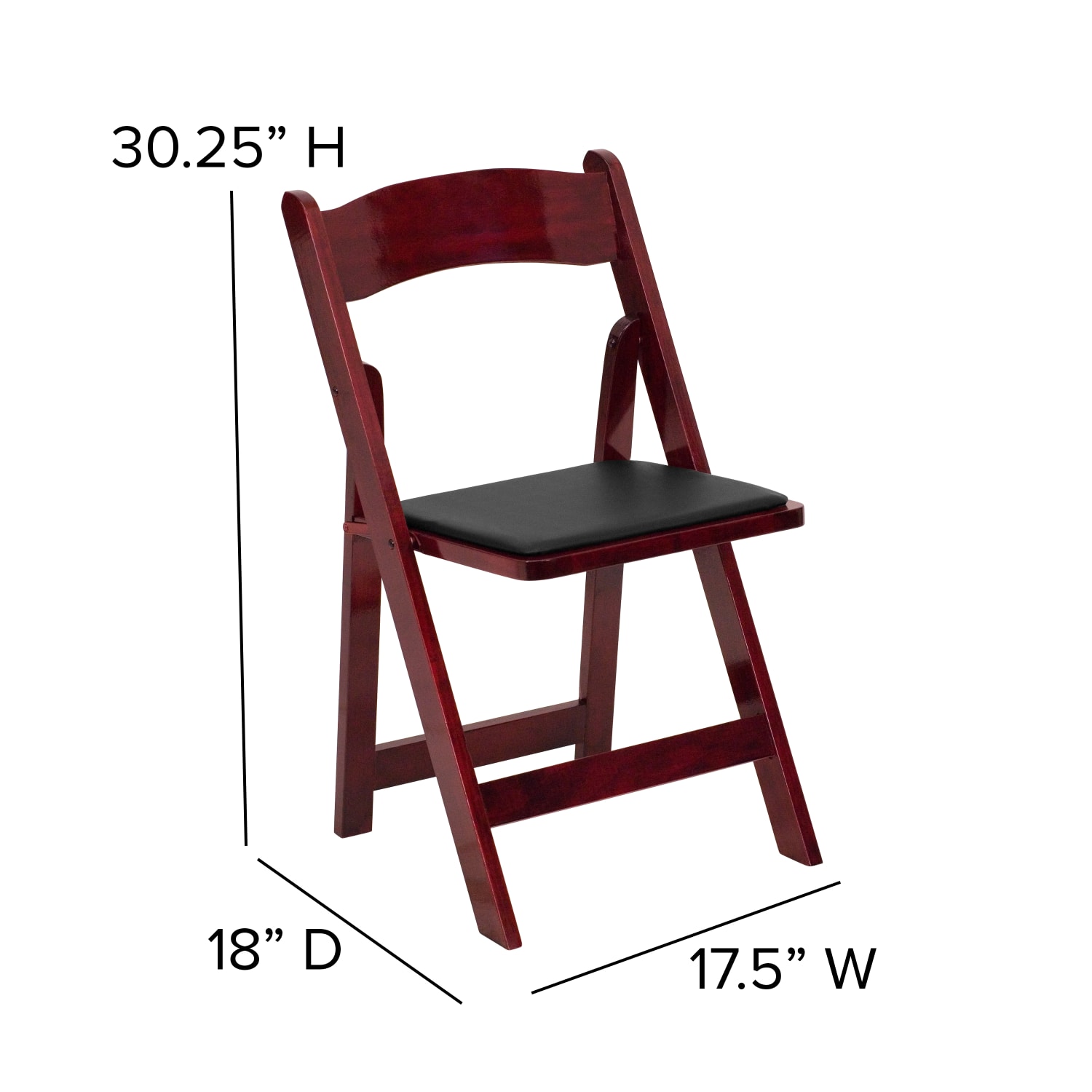 Flash Furniture HERCULES Wood Folding Chair With Vinyl Seat, Mahogany - Image 5