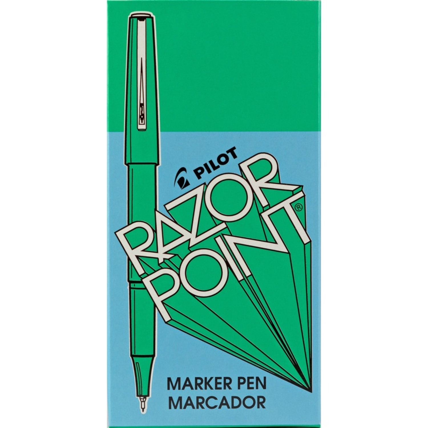 Pilot Razor Point Pens, Extra-Fine Point, 0.3 mm, Green Barrel, Green Ink, Pack Of 12 Pens - Image 4