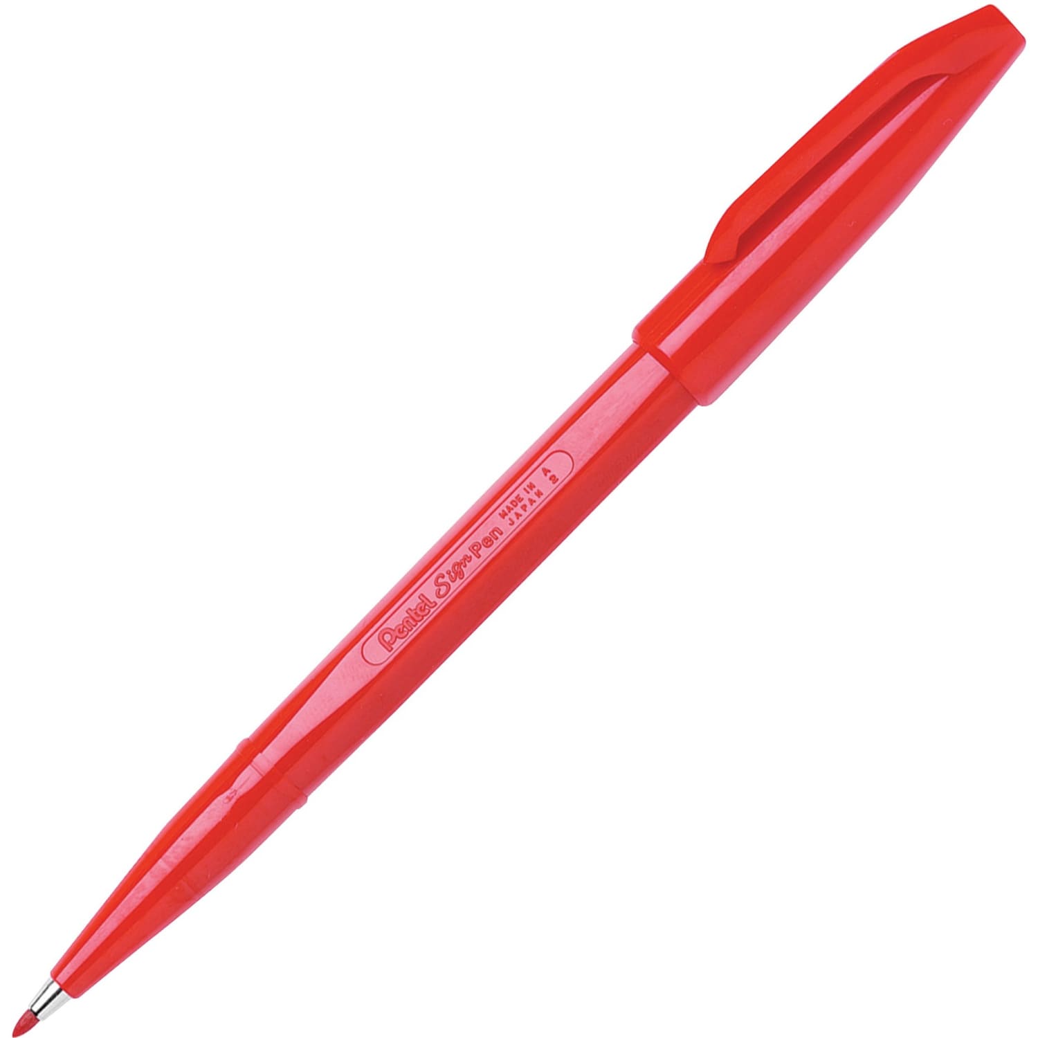 Pentel Sign Pens, Fine Point, 2.0 mm, Red Barrel, Red Ink, Pack Of 12 Pens - Image 4
