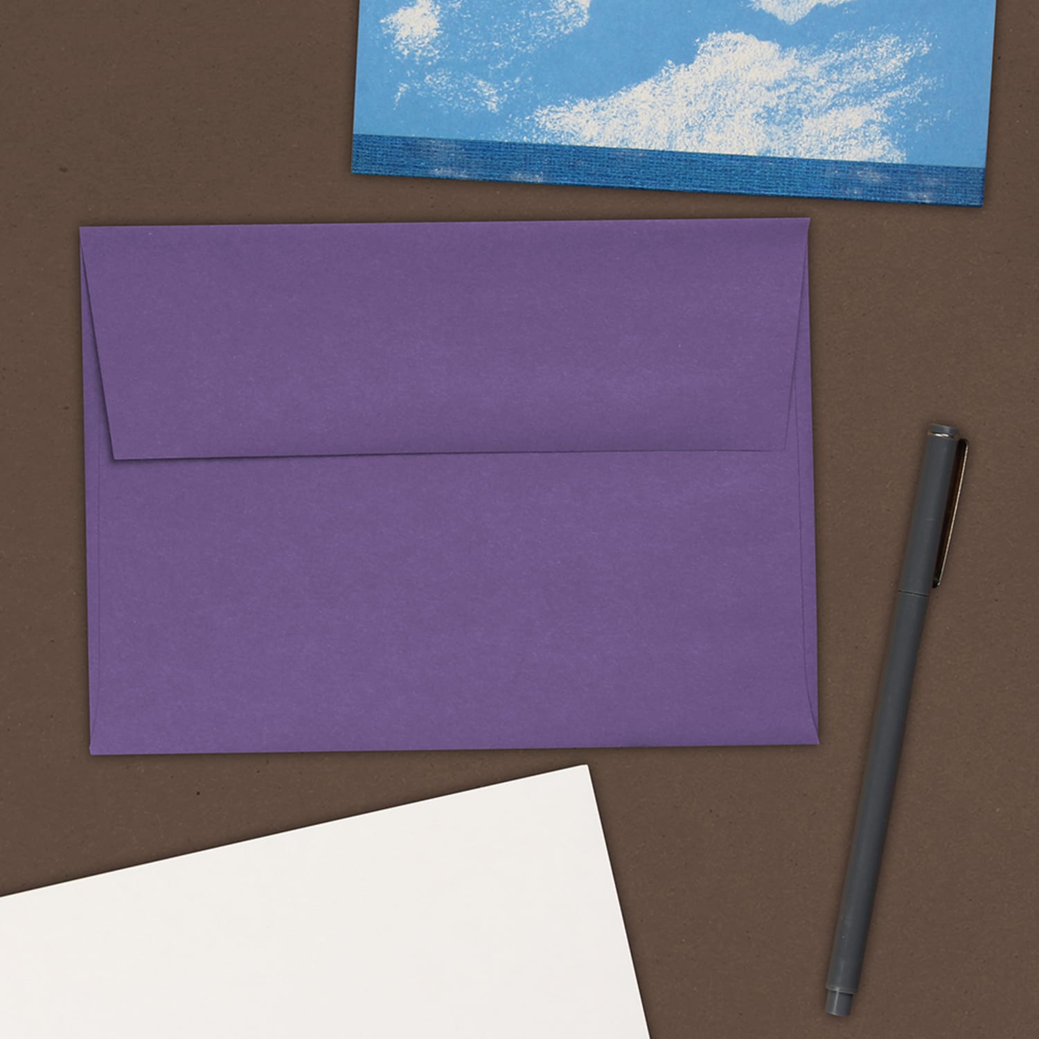 JAM Paper Booklet Invitation Envelopes, A7, Gummed Seal, Dark Purple, Pack Of 25 - Image 4