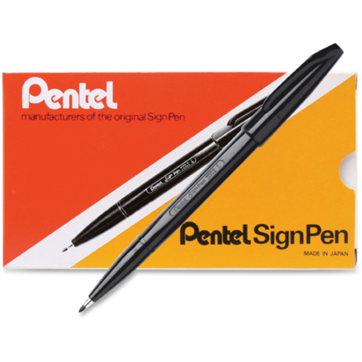 Pentel Sign Pens, Fine Point, 2.0 mm, Black Barrel, Black Ink, Pack Of 12 Pens - Image 6