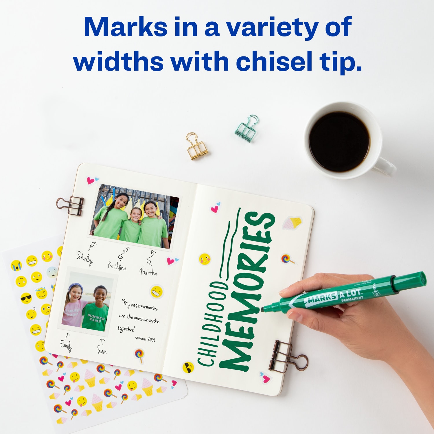 Avery Marks A Lot Permanent Markers, Chisel Tip, Large Desk-Style Size, Green, Pack Of 12 - Image 6