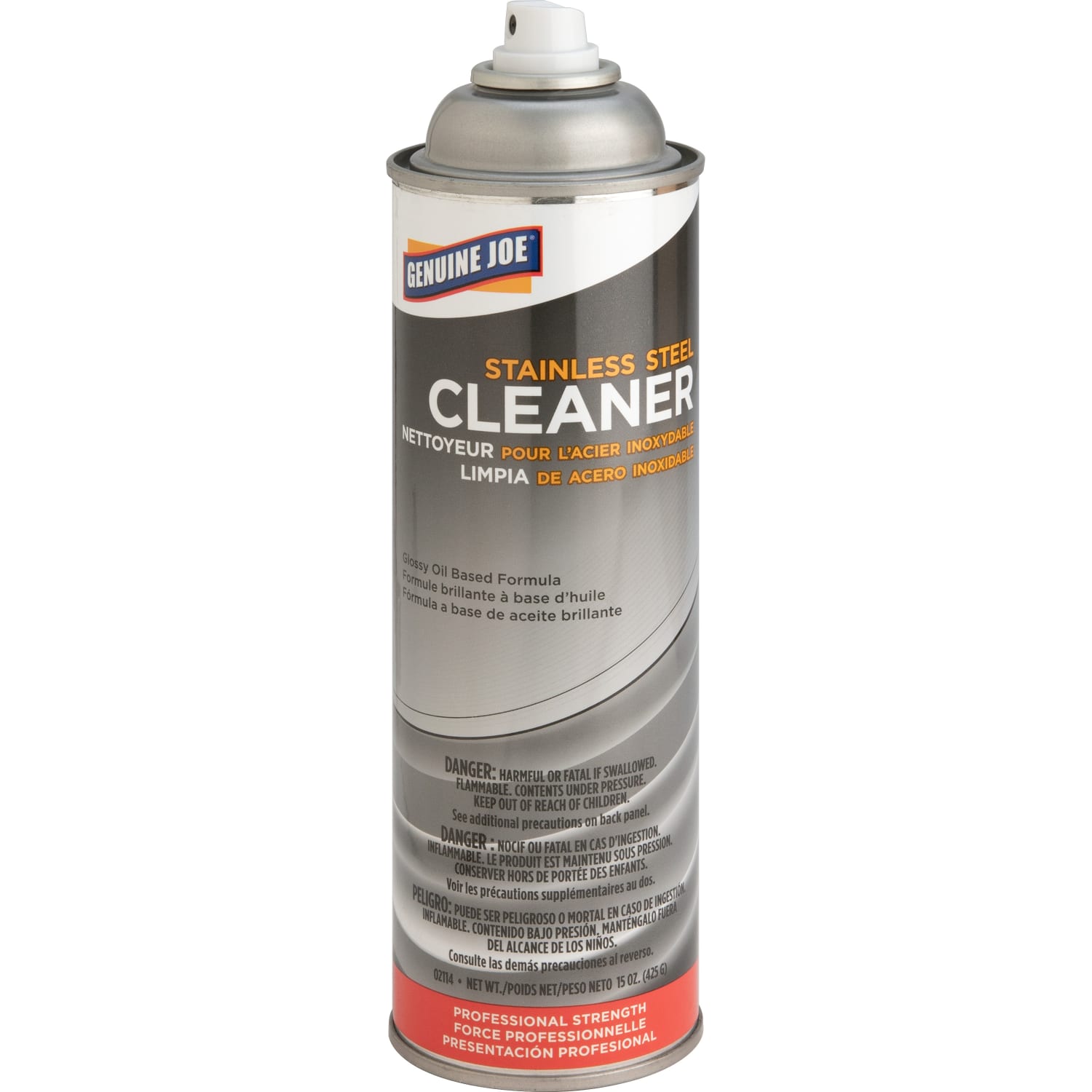 Genuine Joe Stainless Steel Cleaner - Aerosol - 15 fl oz (0.5 quart) - Can - 12 / Carton - Multi - Image 4