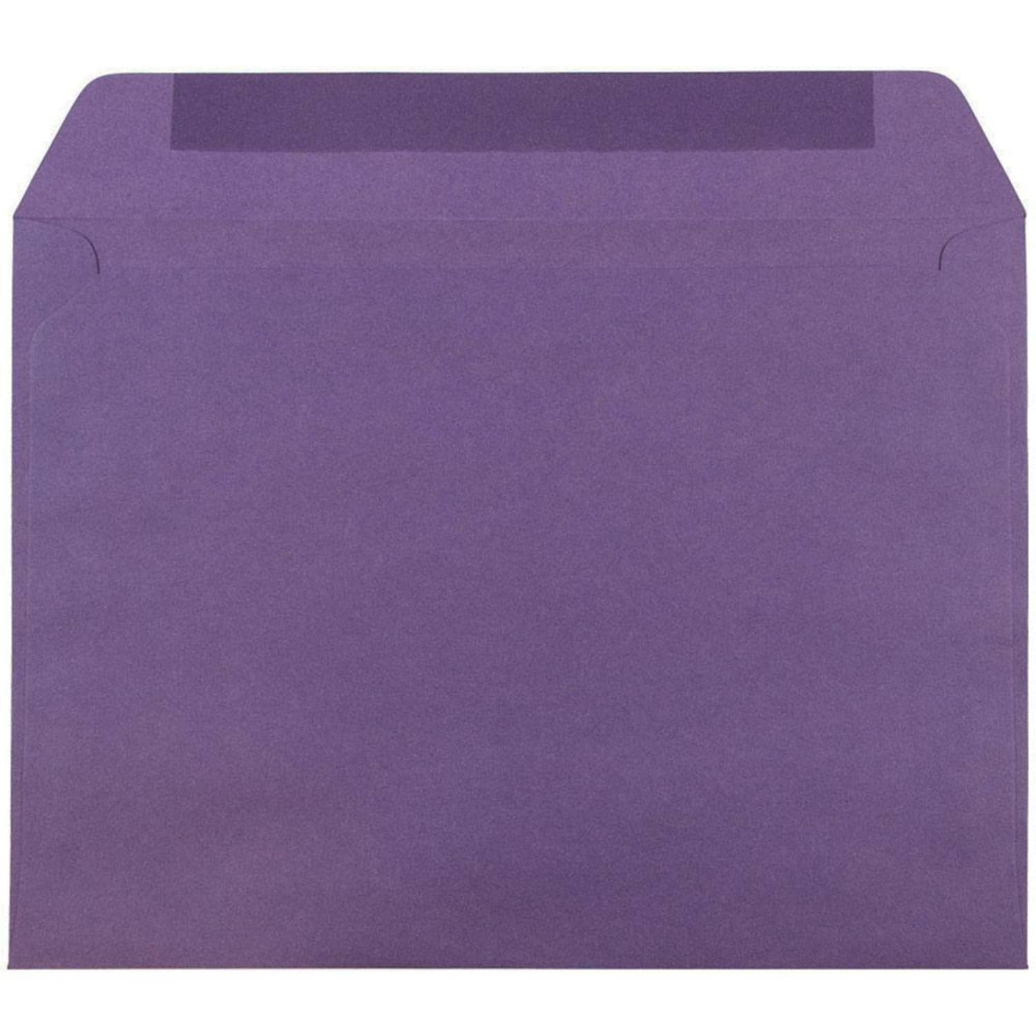 JAM Paper Booklet Envelopes, 9in x 12in, Gummed Seal, Dark Purple, Pack Of 25 - Image 3