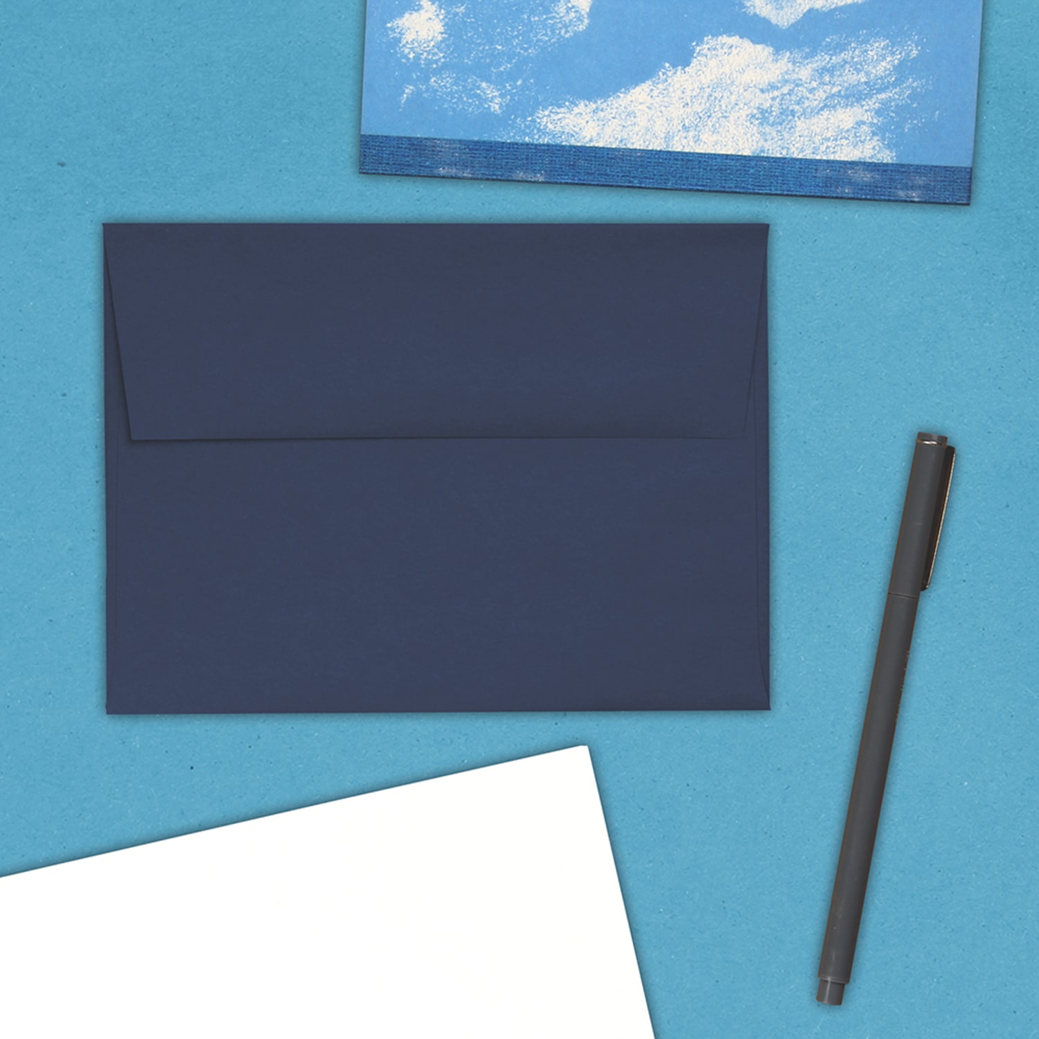 JAM Paper Booklet Invitation Envelopes, A6, Gummed Seal, Navy Blue, Pack Of 25 - Image 5