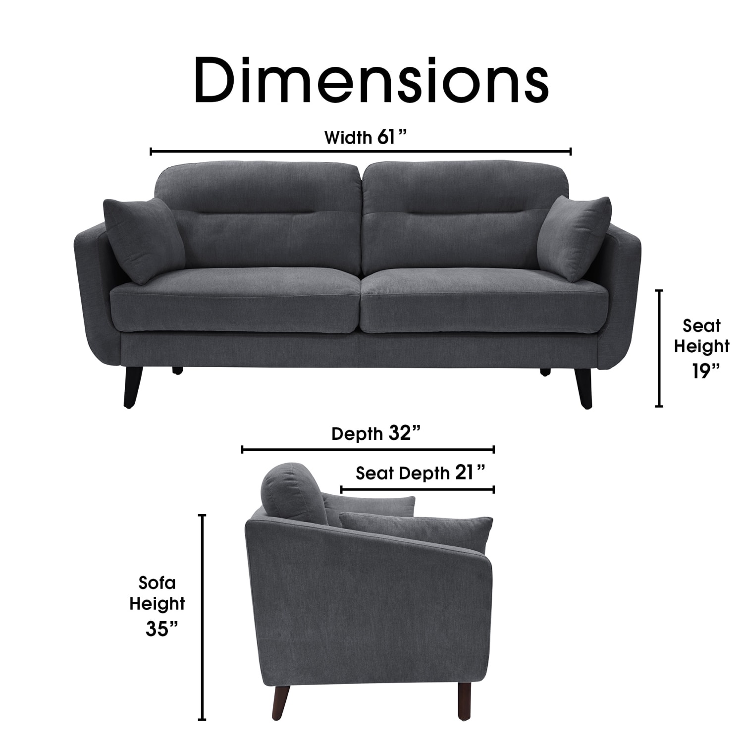 Serta® Sierra Collection Loveseat, Slate Gray/Chestnut - Image 9
