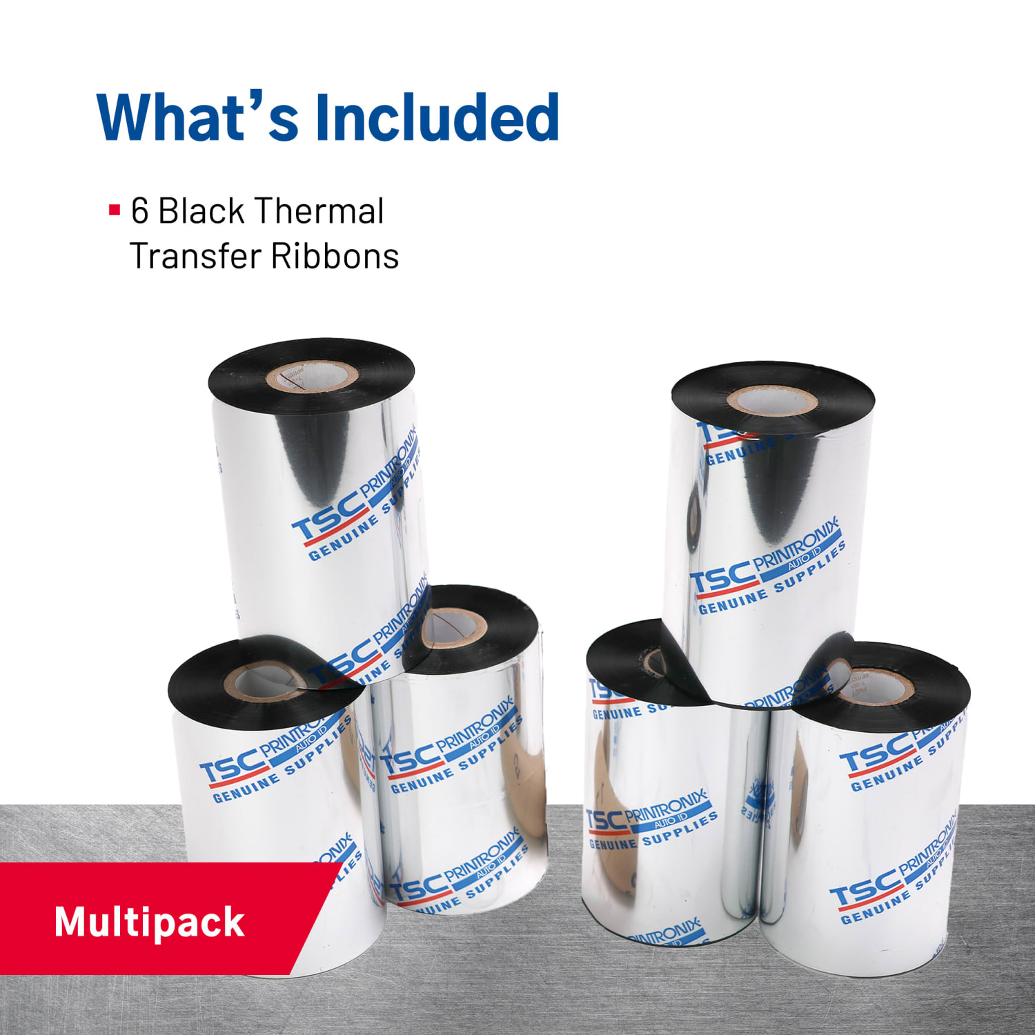 TSC Printronix Auto ID 8300-PWX Thermal Transfer 4-3/8inW x 2051L Black Ribbons, Pack Of 6 Rolls - Image 5