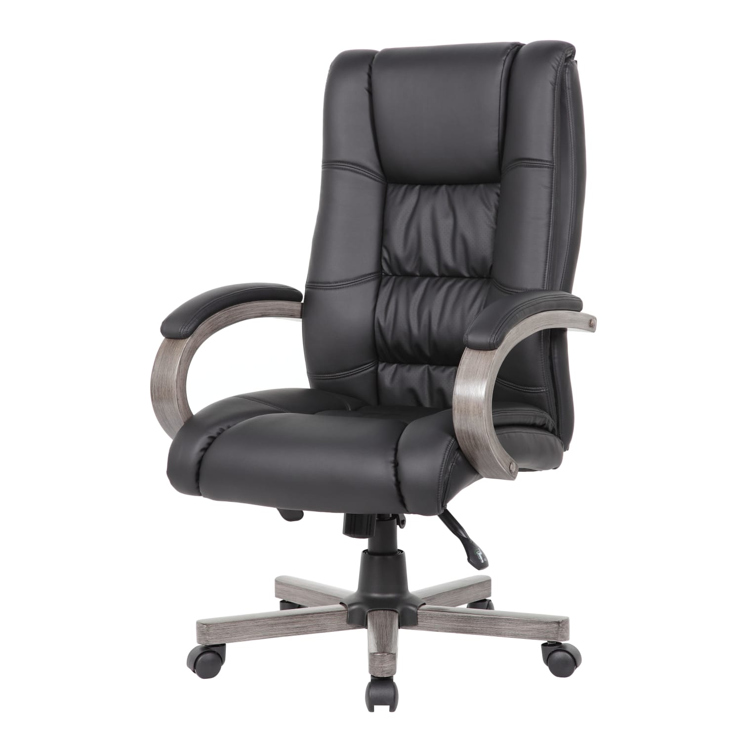 Boss Office Products WoodFinished Vinyl HighBack Executive Office Chair Gray PopularChairscom Boss Office Products Wood Finished Vinyl High Back Executive Office Chair Gray PopularChairscom
