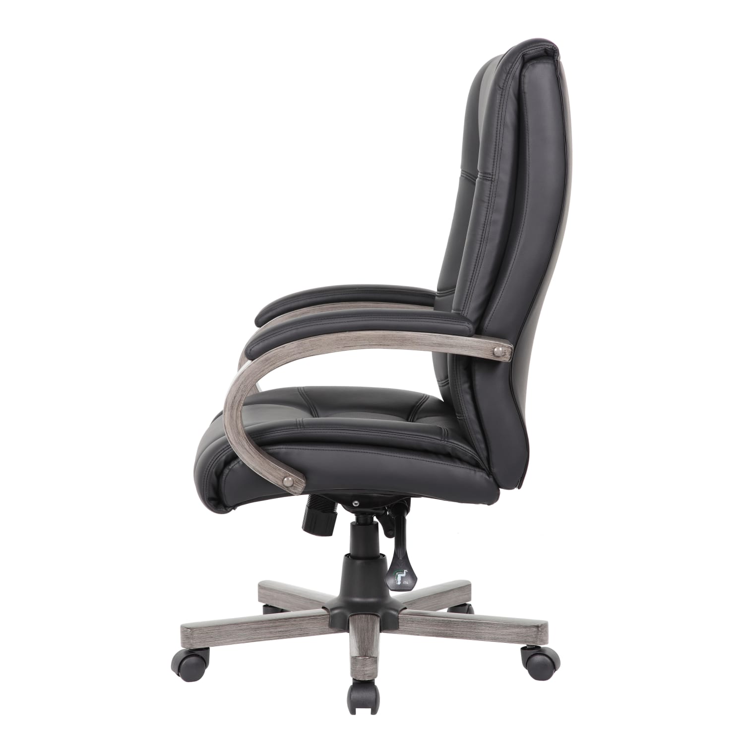 Boss Office Products Wood-Finished Vinyl High-Back Executive Office Chair, Gray - Image 6