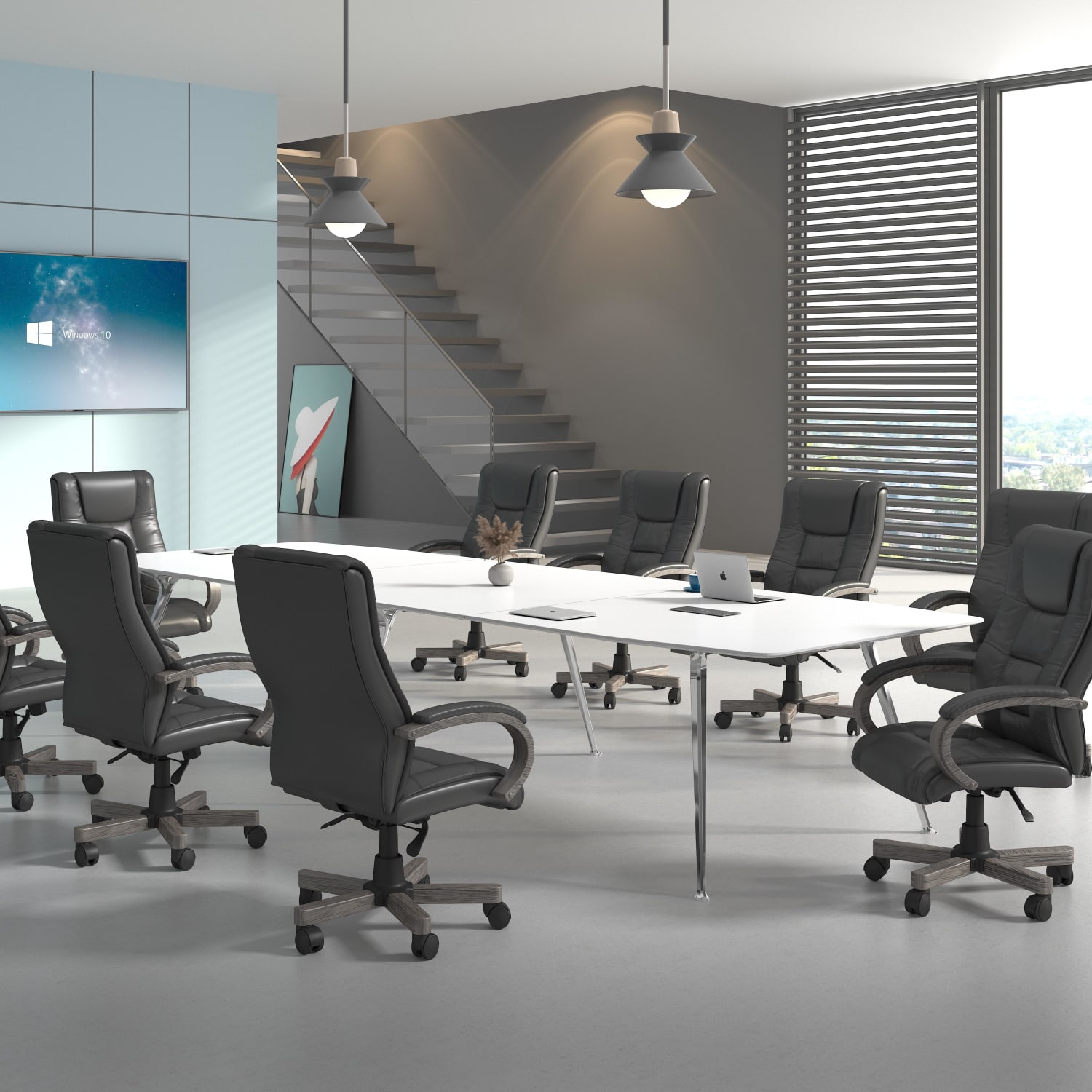 Boss Office Products WoodFinished Vinyl HighBack Executive Office Chair Gray PopularChairscom Boss Office Products Wood Finished Vinyl High Back Executive Office Chair Gray PopularChairscom