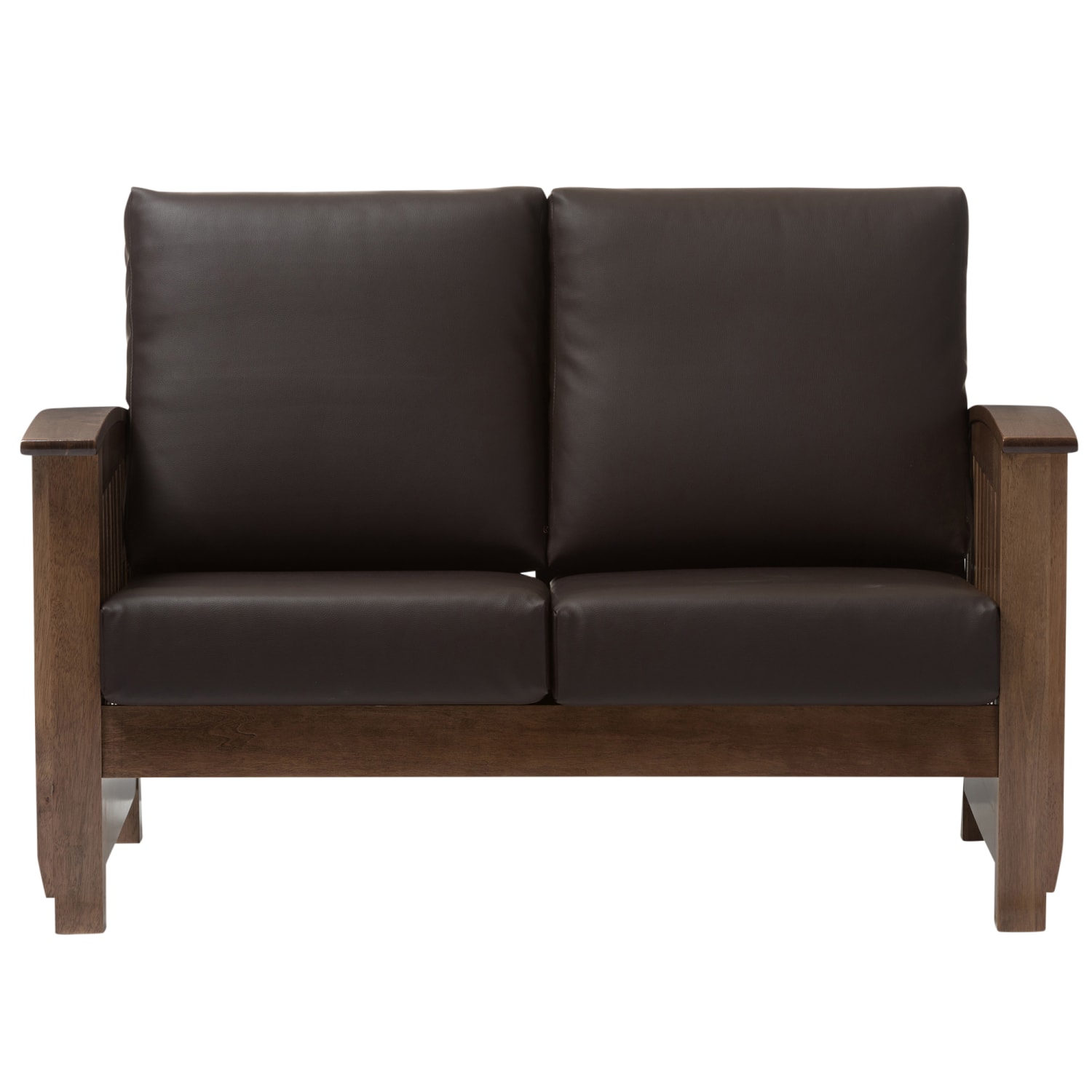 Baxton Studio Alina Loveseat Dark BrownDark Walnut PopularChairscom