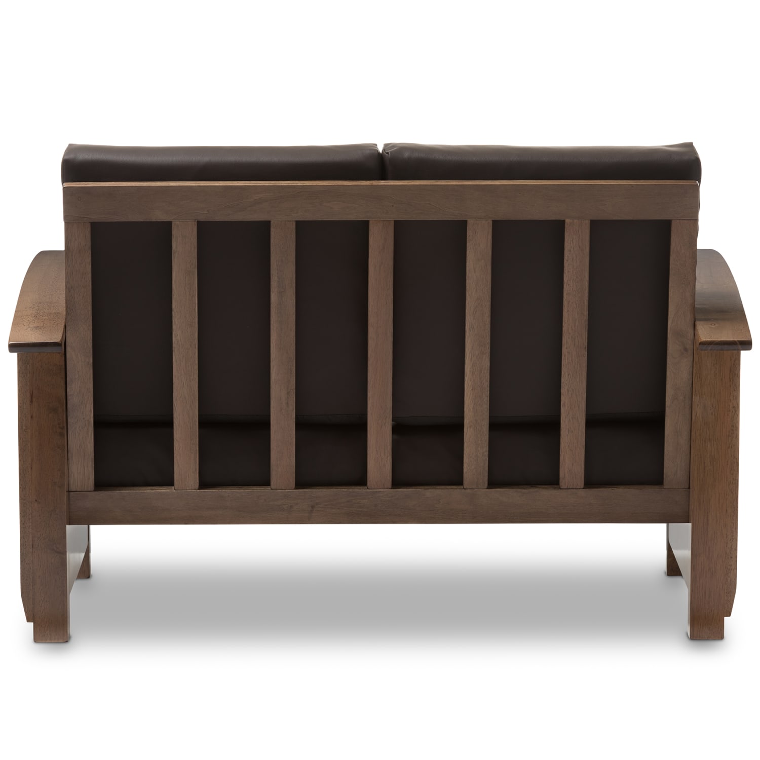 Baxton Studio Alina Loveseat Dark BrownDark Walnut PopularChairscom