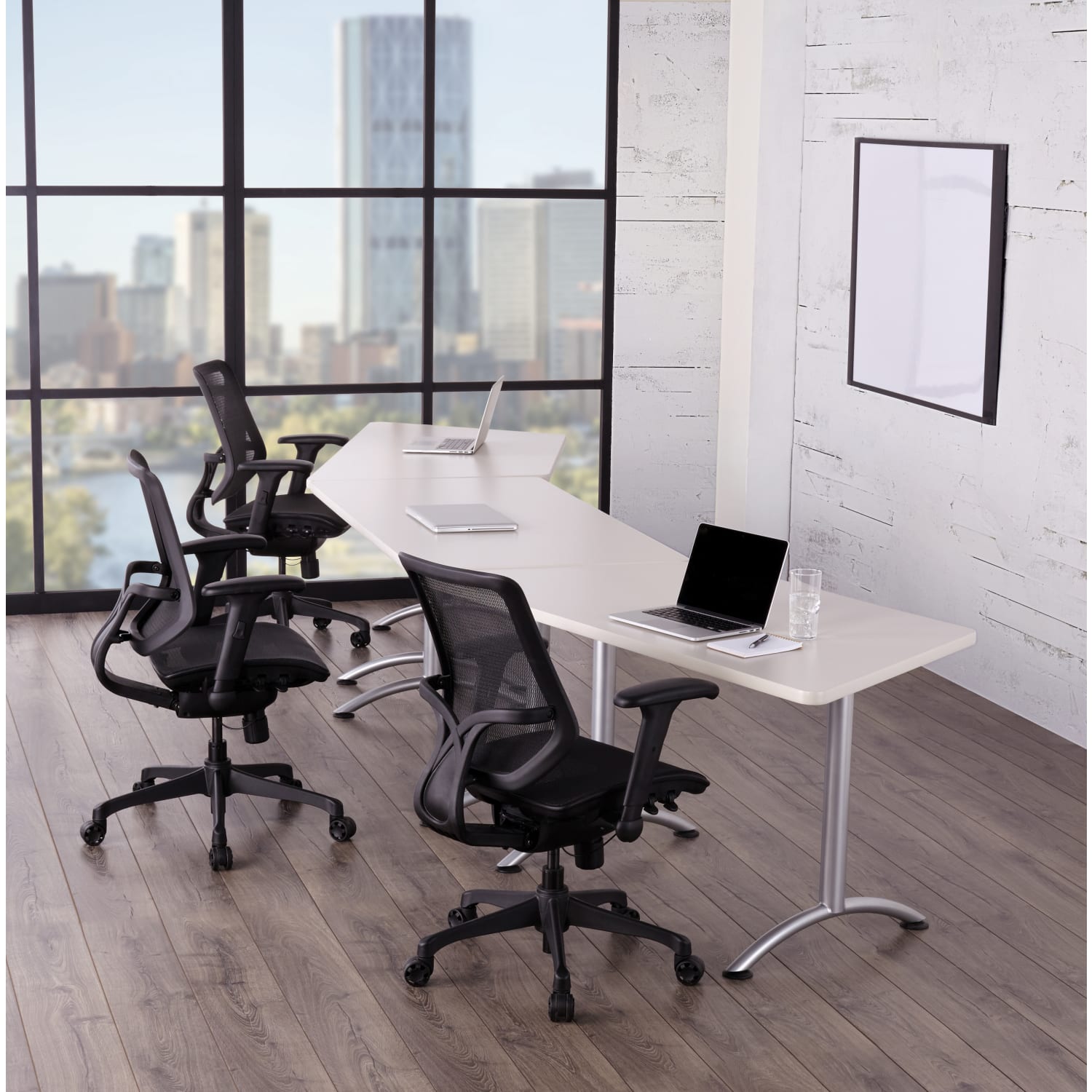 WorkPro Flex Collection Trapezoid Table Top, Gray - Image 3