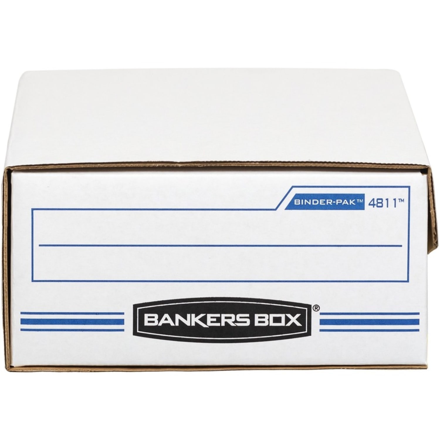 Bankers Box Liberty Binder Pak Storage Box, 4 3/4in x 9 3/4in x 11 7/8in, 35% Recycled, White/Blue - Image 6